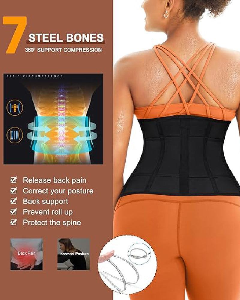 Women's Sweat Weight Loss Sports Waist Trainer Belly Shaping Sauna Corset Girdle - By Qivii