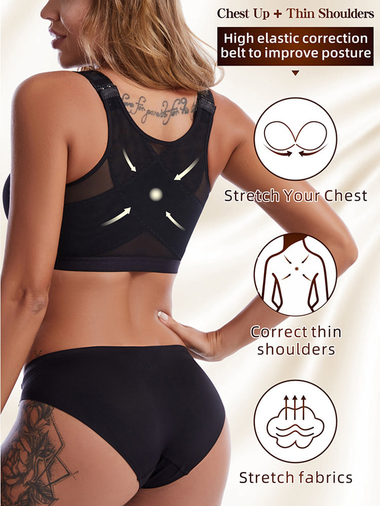 Women Front Closure With Adjustable Shoulder Straps Shaping Bras - By Qivii