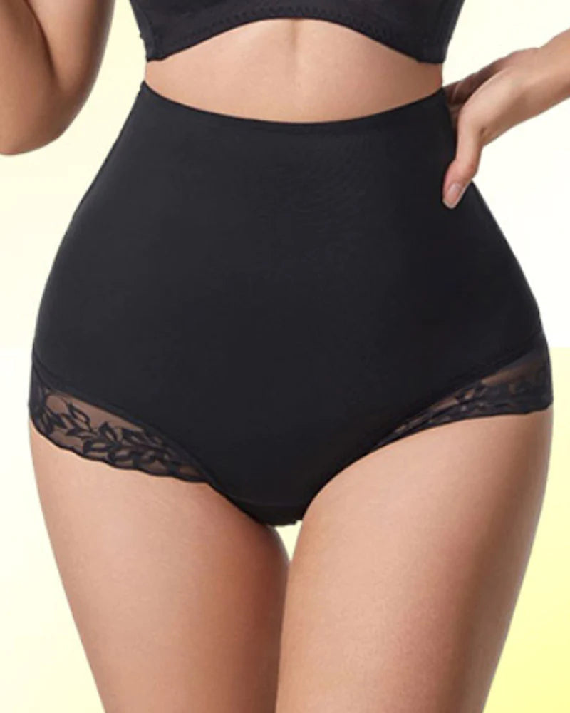 Lace Trim Tummy Control Shaping Shorts Sexy Thong Body Shaper Underwear - By Qivii