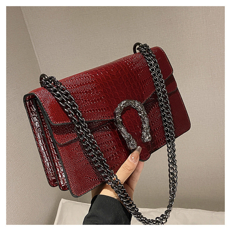 Women's Chain Flap Bag - Trendy PU Leather Shoulder & Crossbody Purse