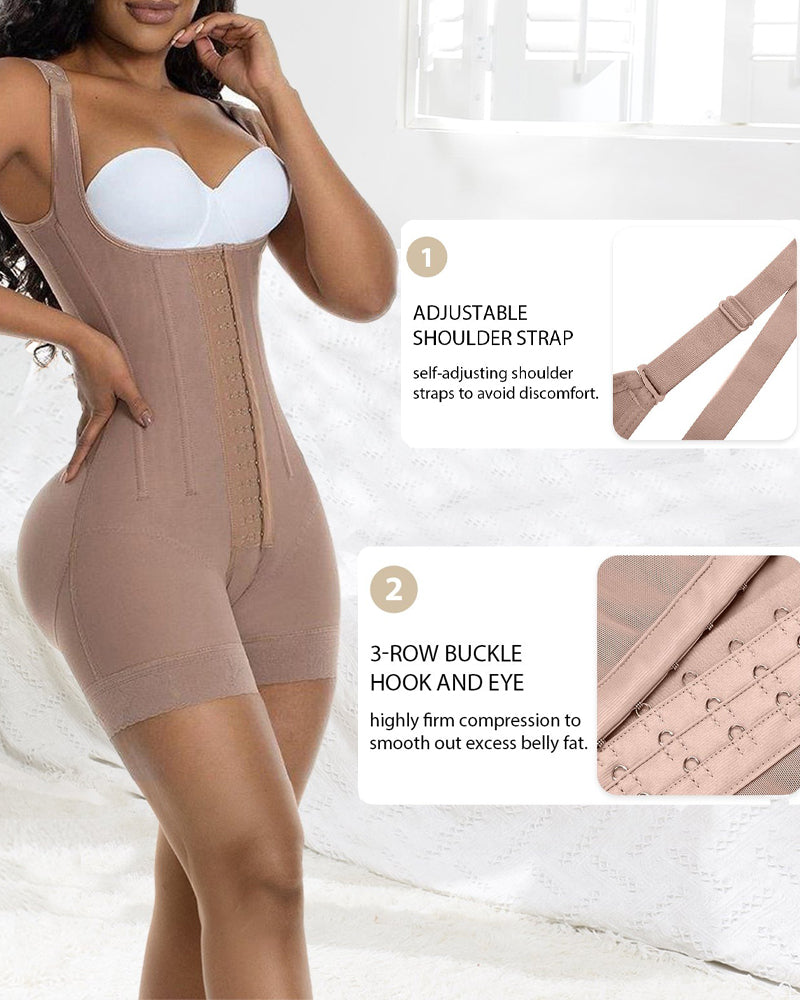 Shapshe® High Compression Open Bust Shapewear With Hook Shaper Slimming Bodysuit Tummy Control Fajas