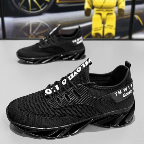 Men's AeroKnit Runner - Extended Fit Breathable Mesh - Platform Sneakers with Blade Sole & Maximum Cushion