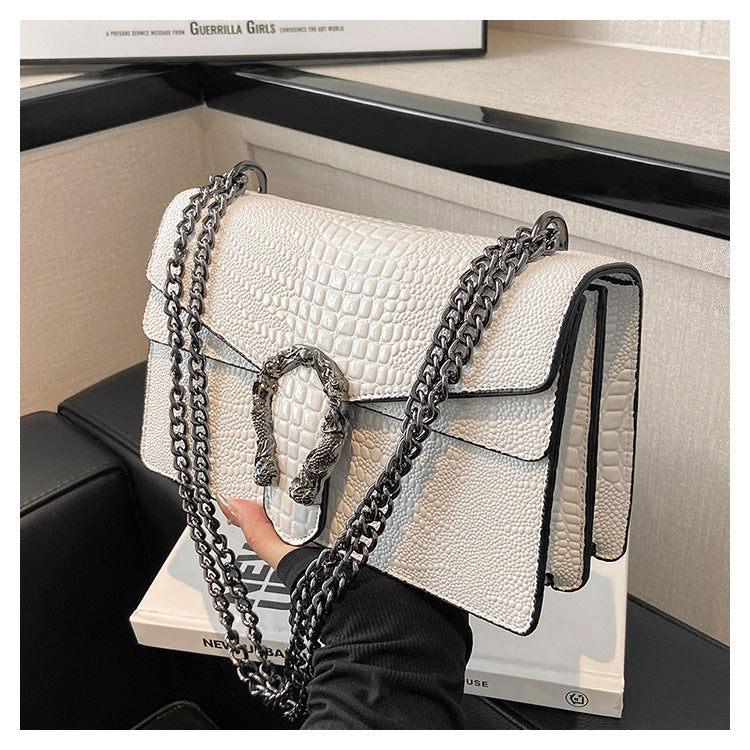 Women's Chain Flap Bag - Trendy PU Leather Shoulder & Crossbody Purse