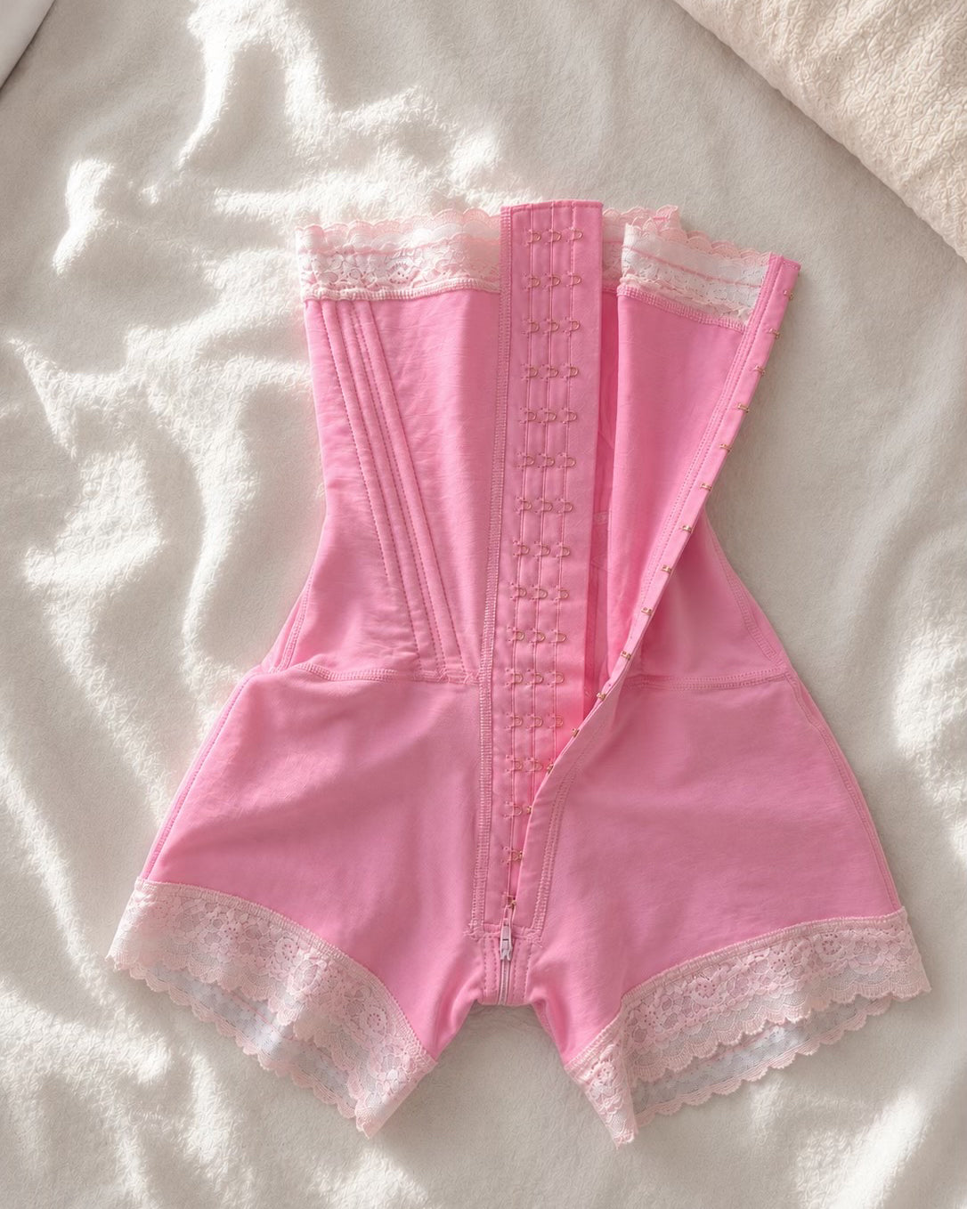 Lace High Waist Hook Eye Tummy Control Butt Lifting Shaping Shorts