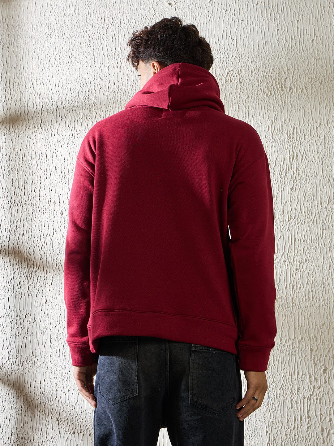 Wine Golden Dragon Oversized Hooded Sweatshirt