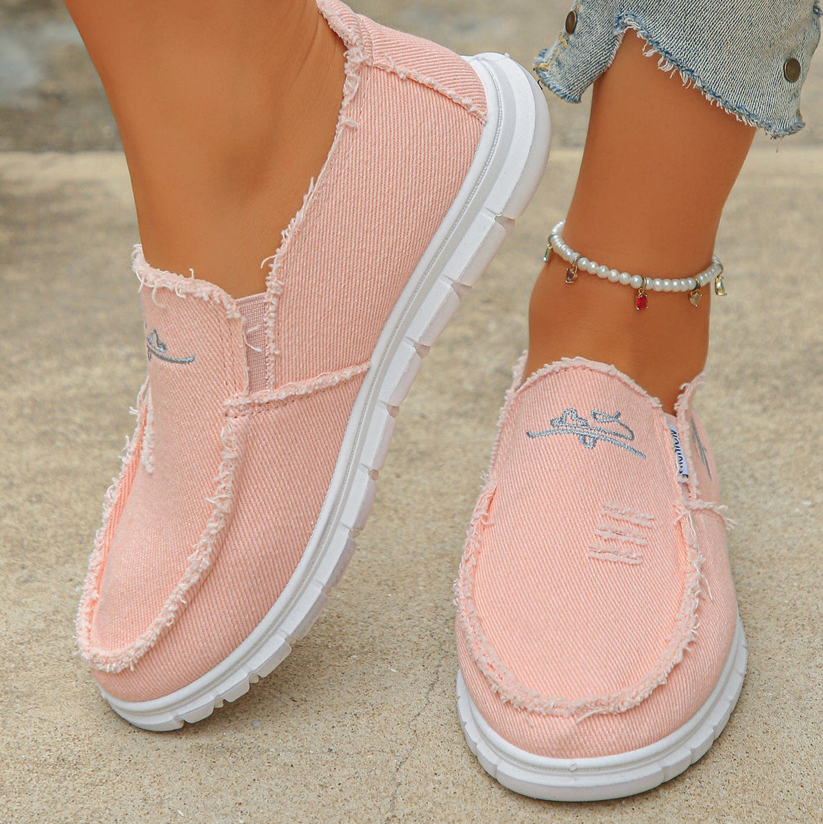 Women's Hazel Washed Canvas Slip-On Shoes - Vintage Casual Comfort Sneakers (US 5-10)