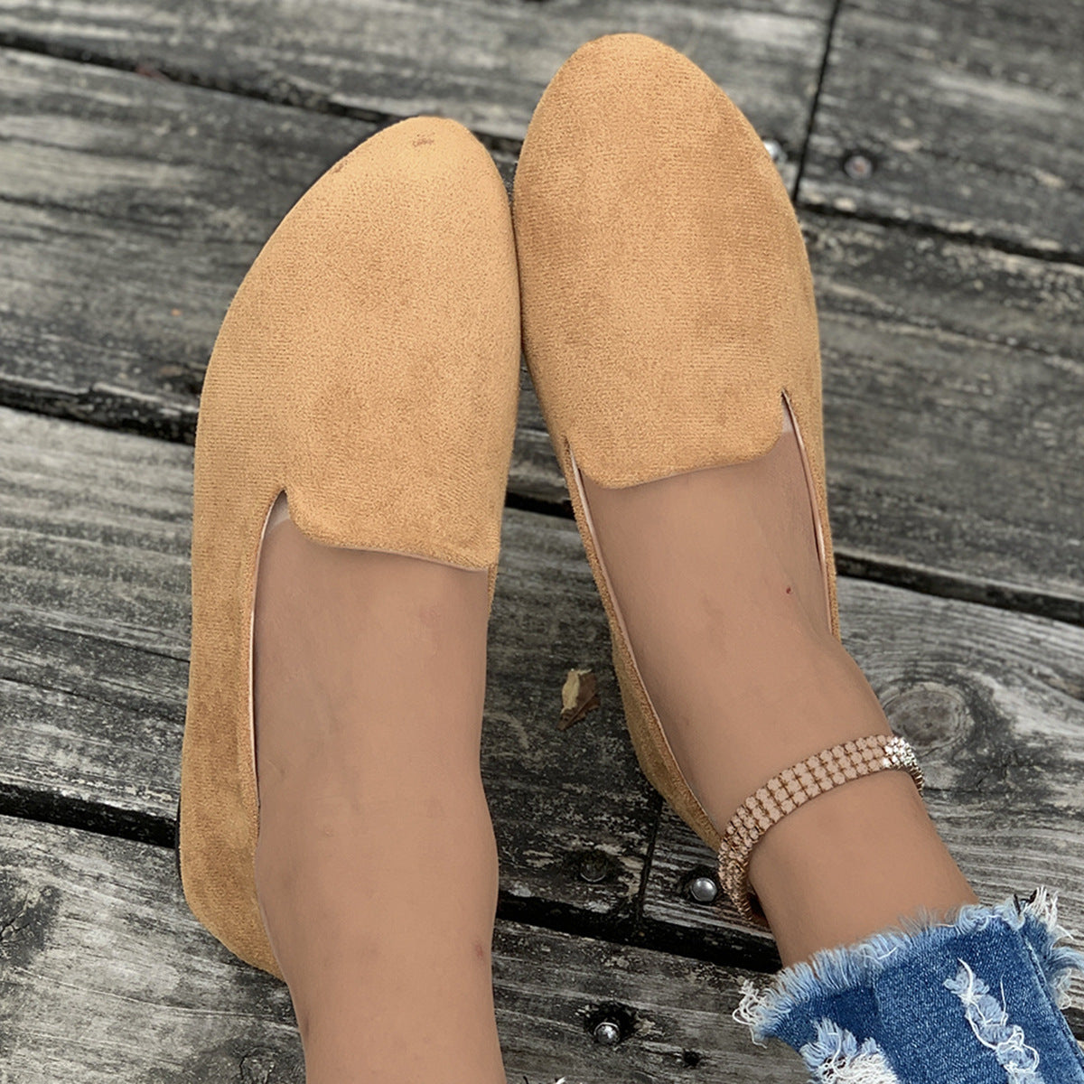 Women's Plus Size Pointed-Toe Slip-On Loafers Casual Flat Comfort Shoes
