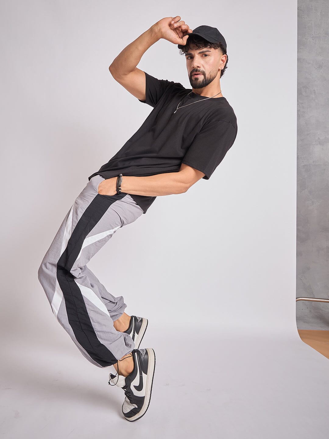 Grey Crescent Patch Trackpants