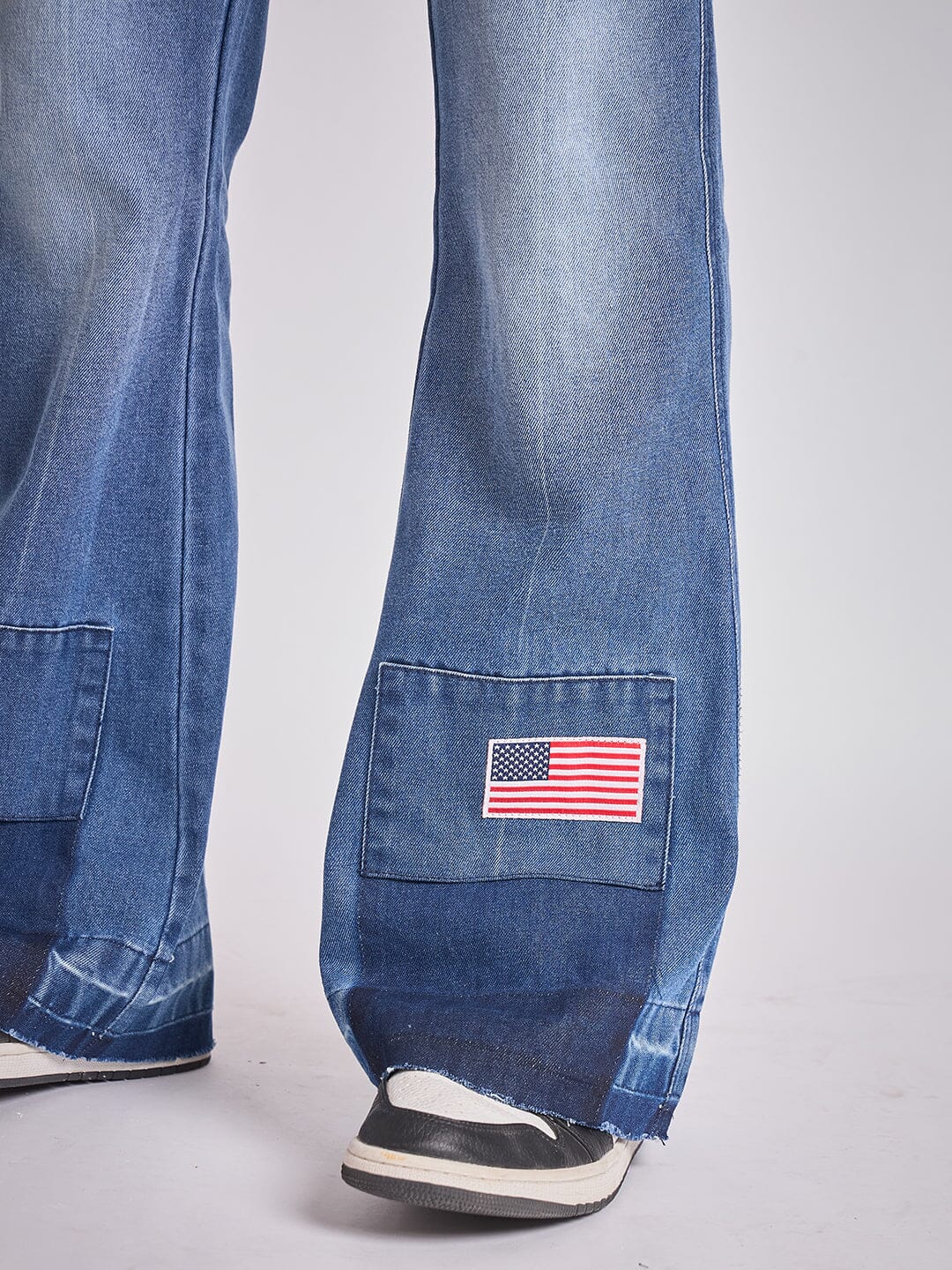 Indigo Super Flared Cut & Sew Denim