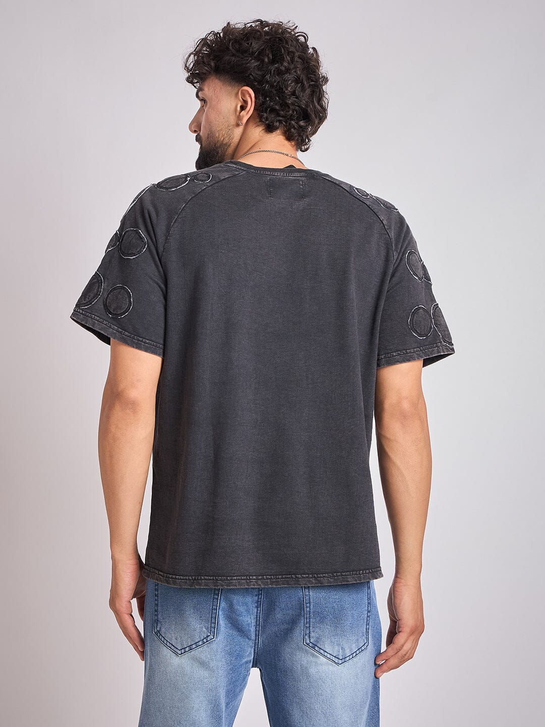Moon Wash Craters Applique Oversized Tshirt