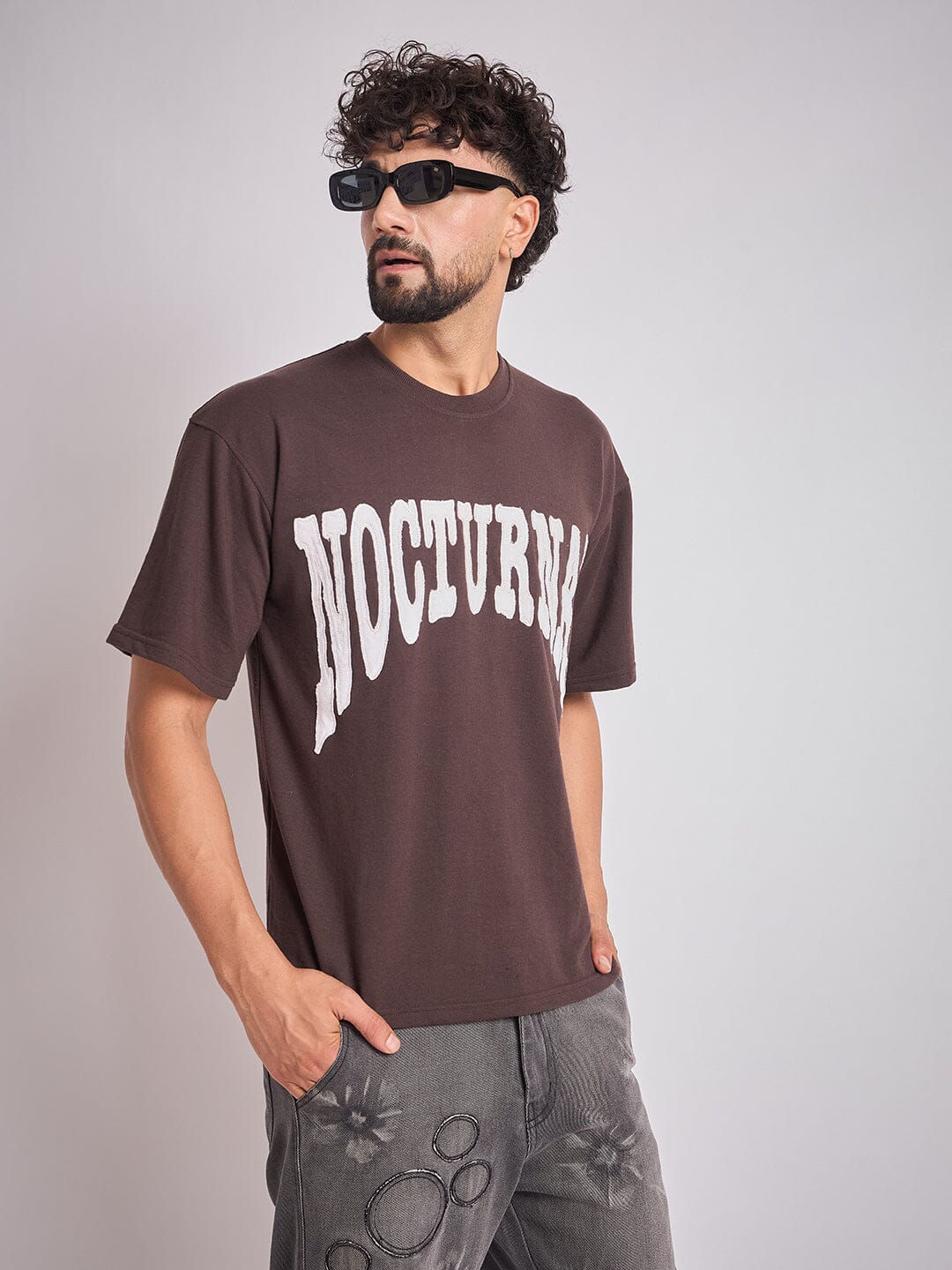 Brown Nocturnal Oversized Tshirt