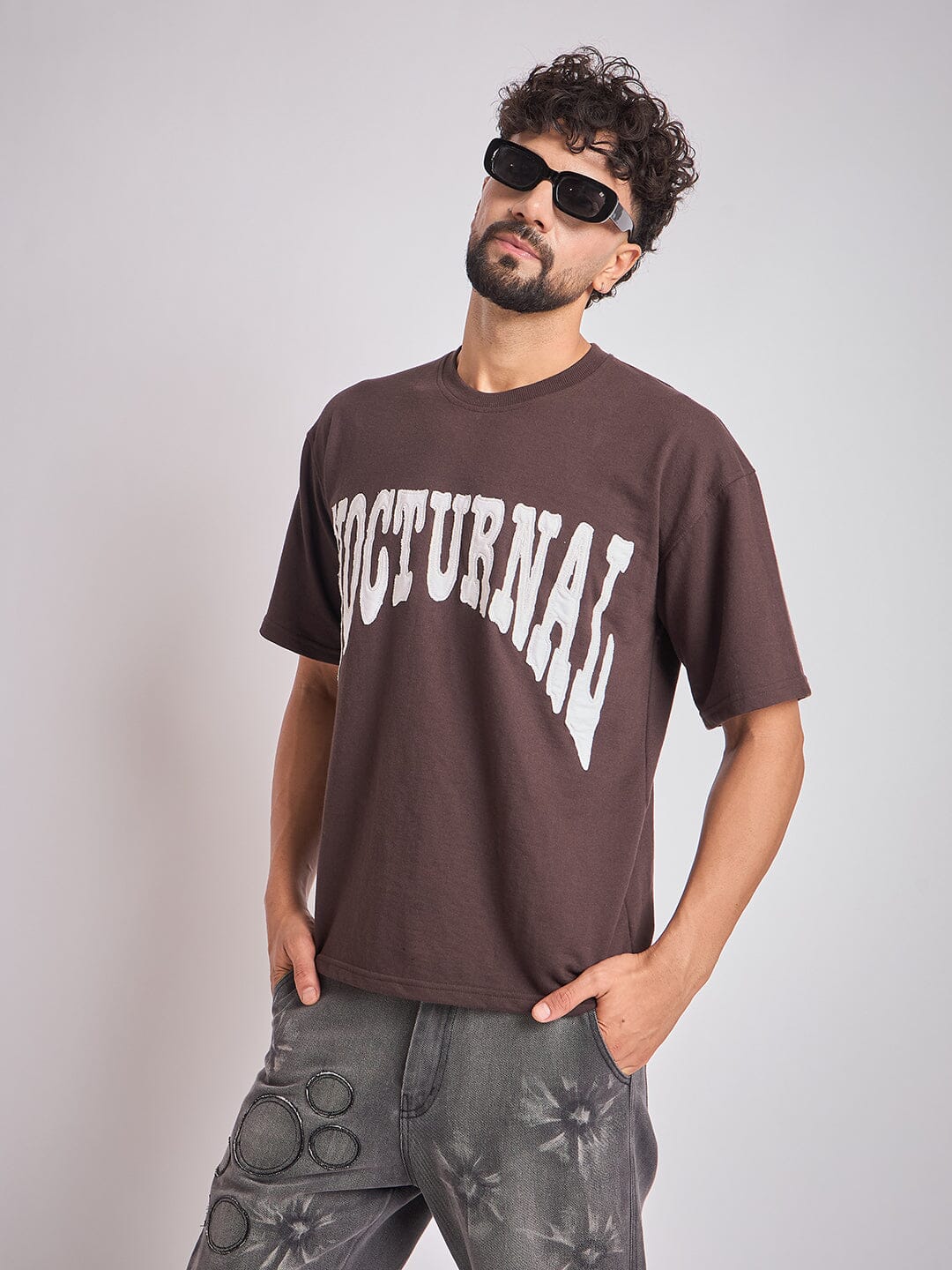 Brown Nocturnal Oversized Tshirt