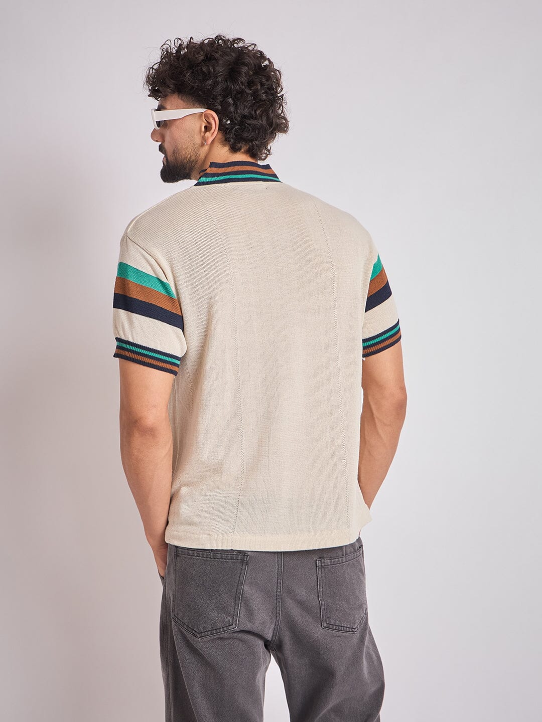 Cream Vintage Sports Knitted Jersey