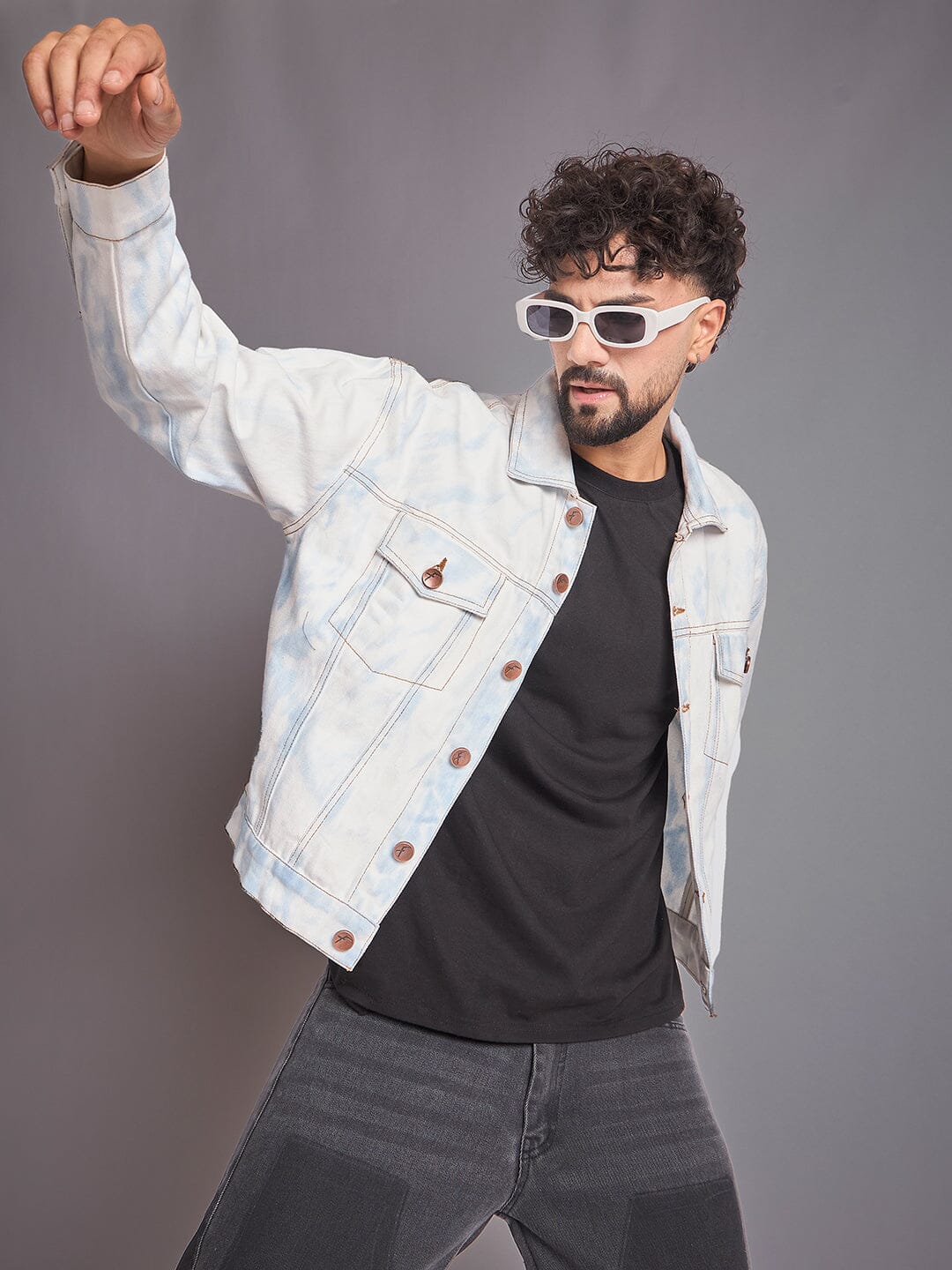 White Vintage Wash Denim Jacket