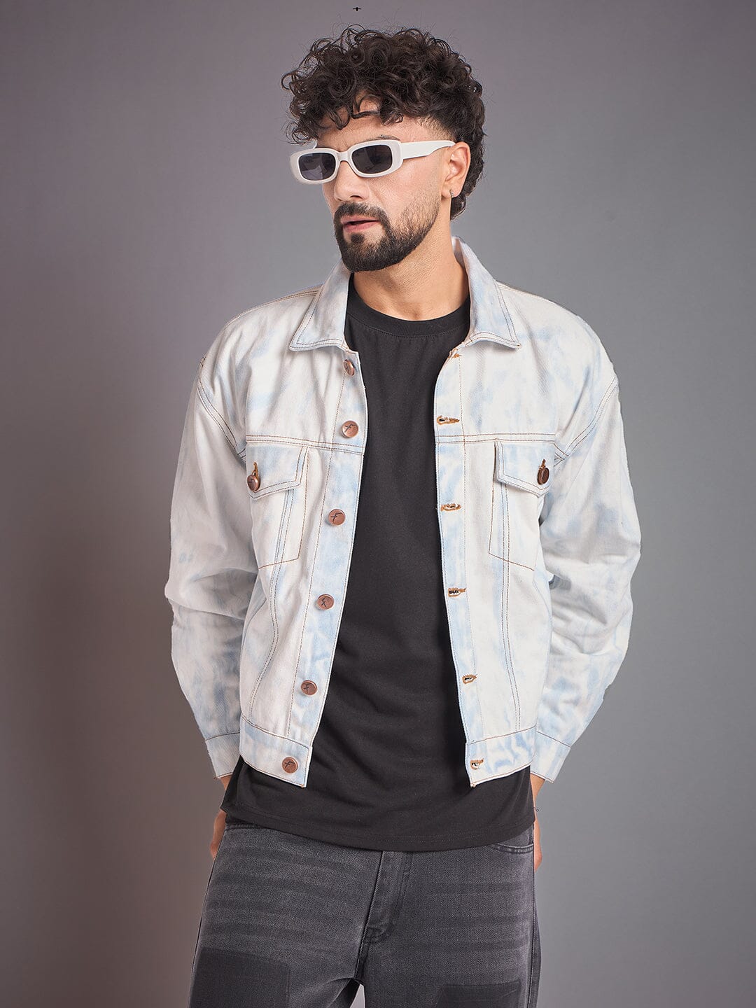 White Vintage Wash Denim Jacket