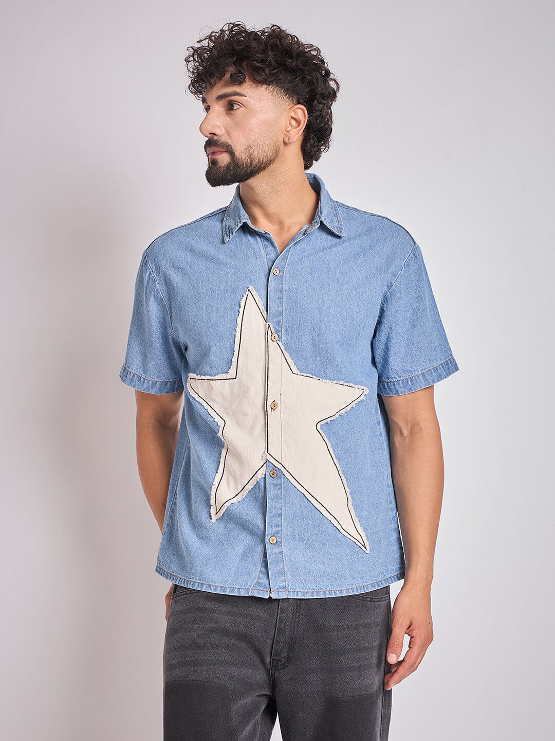 Denim Star Patch Shirt