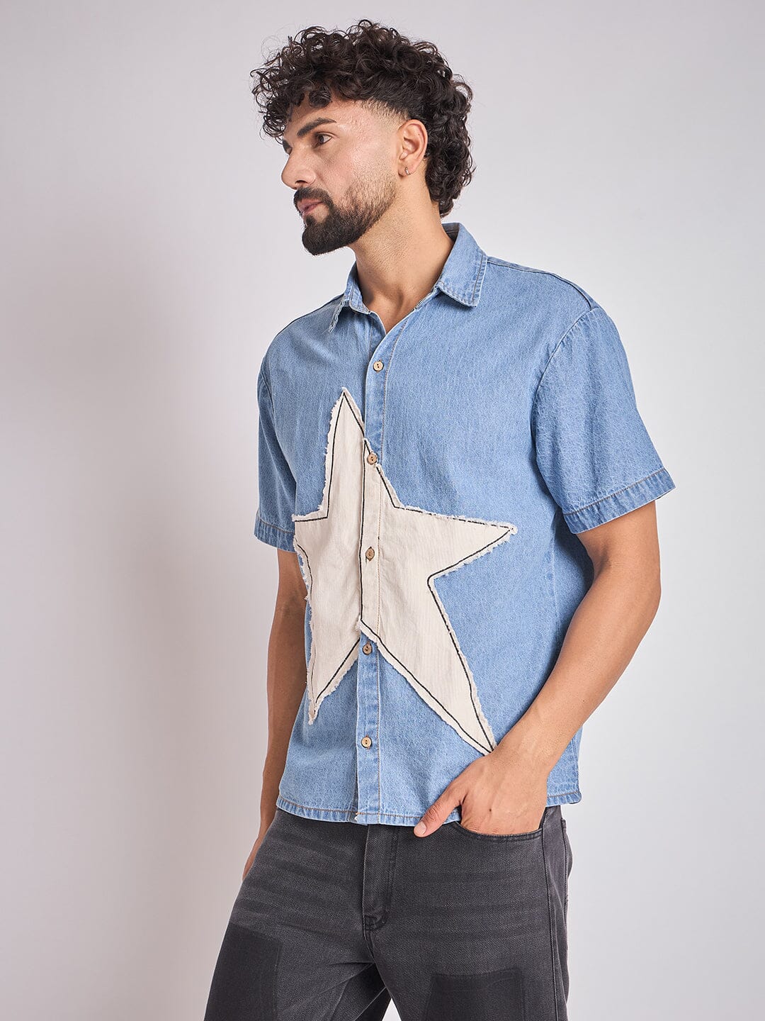 Denim Star Patch Shirt