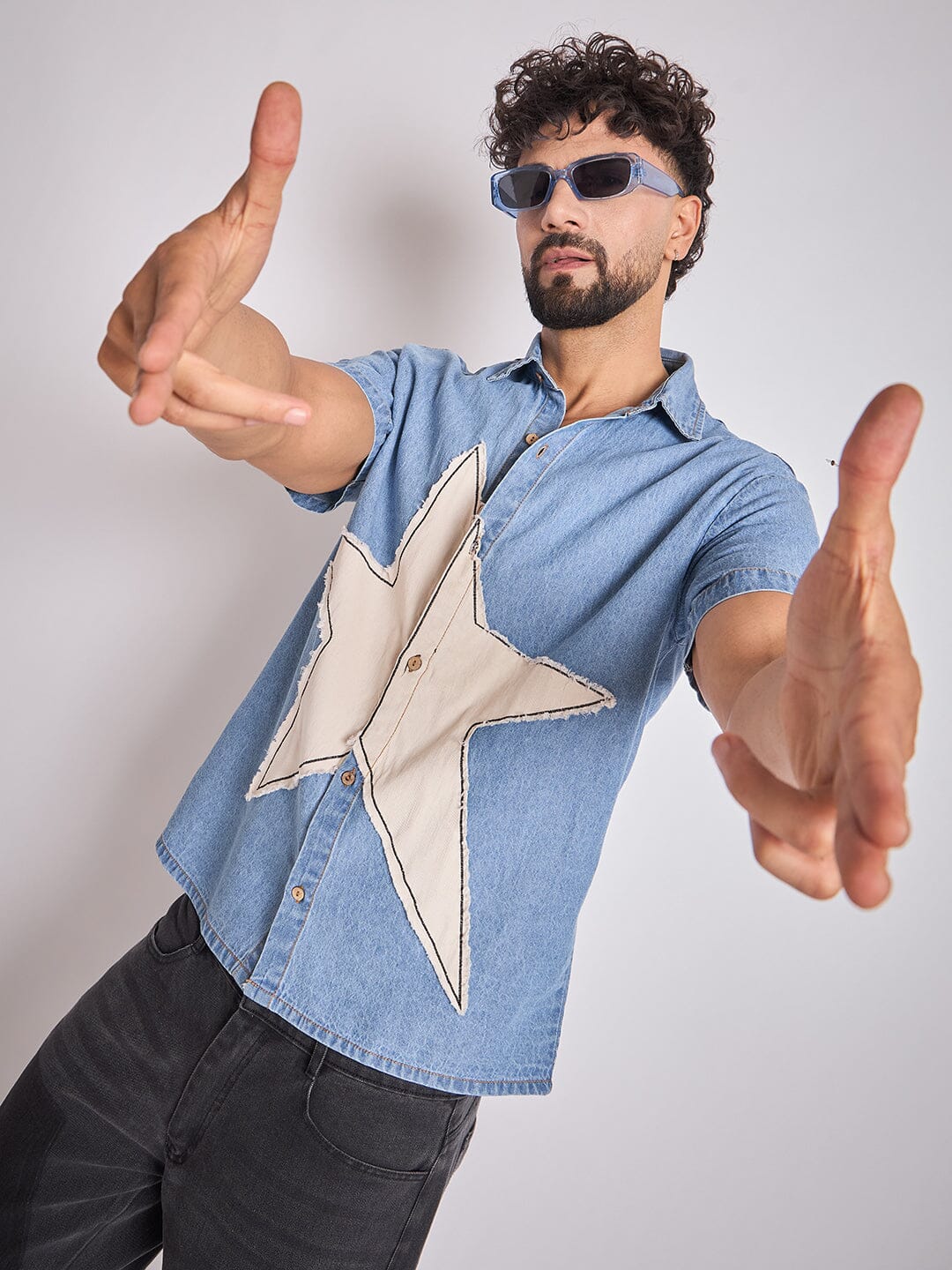 Denim Star Patch Shirt