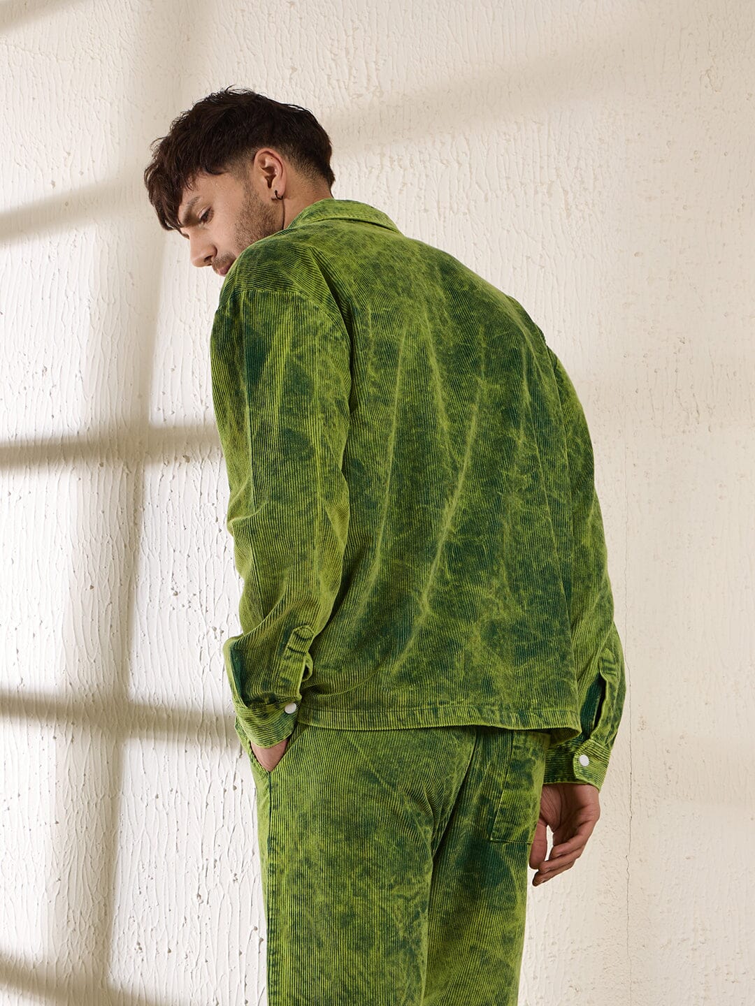 Neon Dyed Washed Cord Shacket - qivii