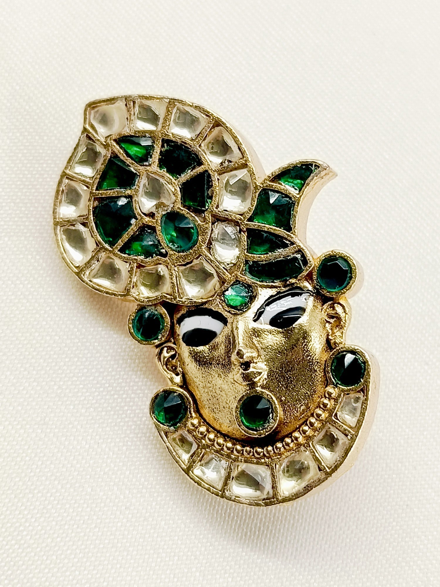 Phani Green Shrinath Ji Brooch