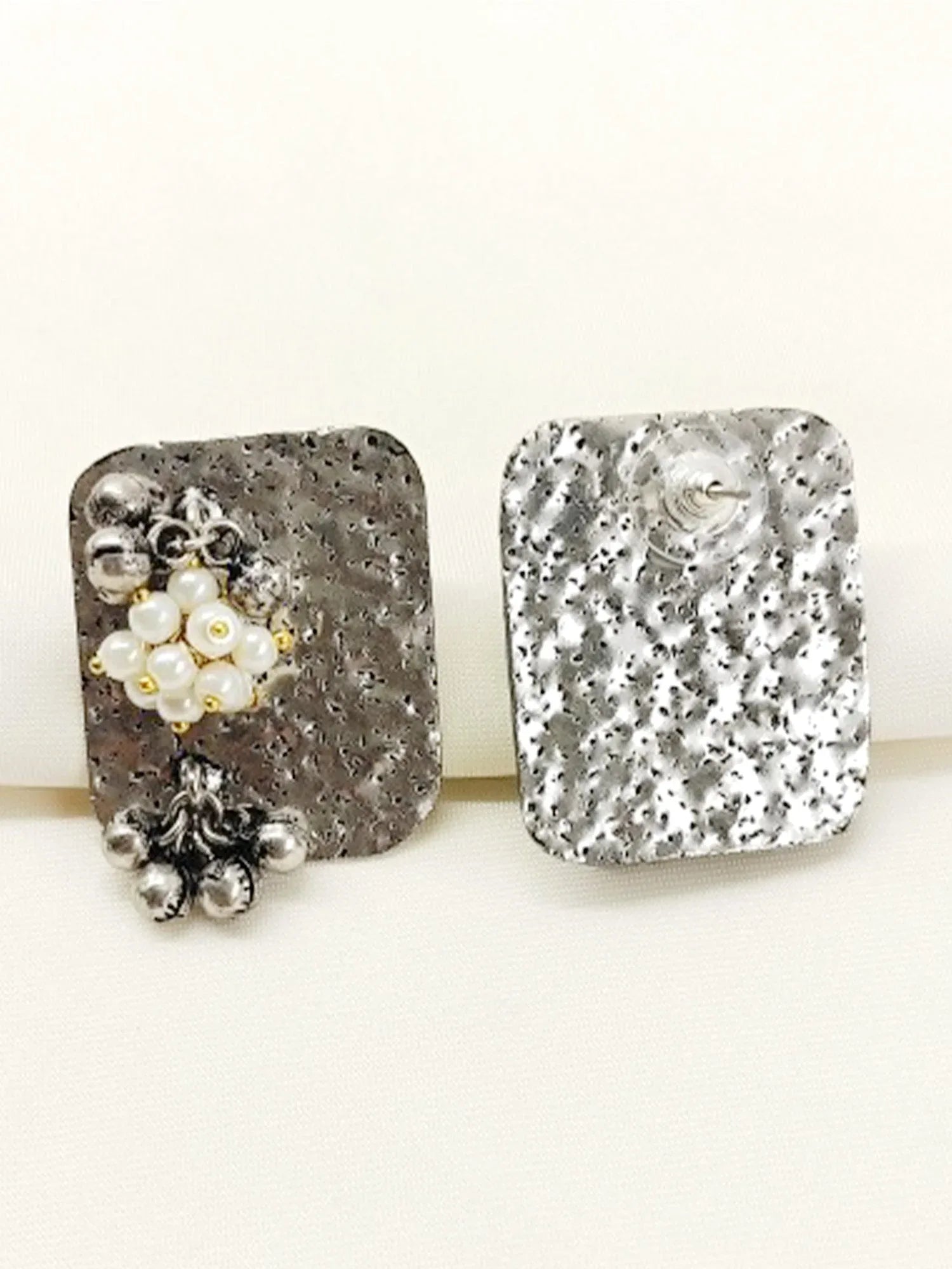 Chandrima White Pearl Oxidized Tops