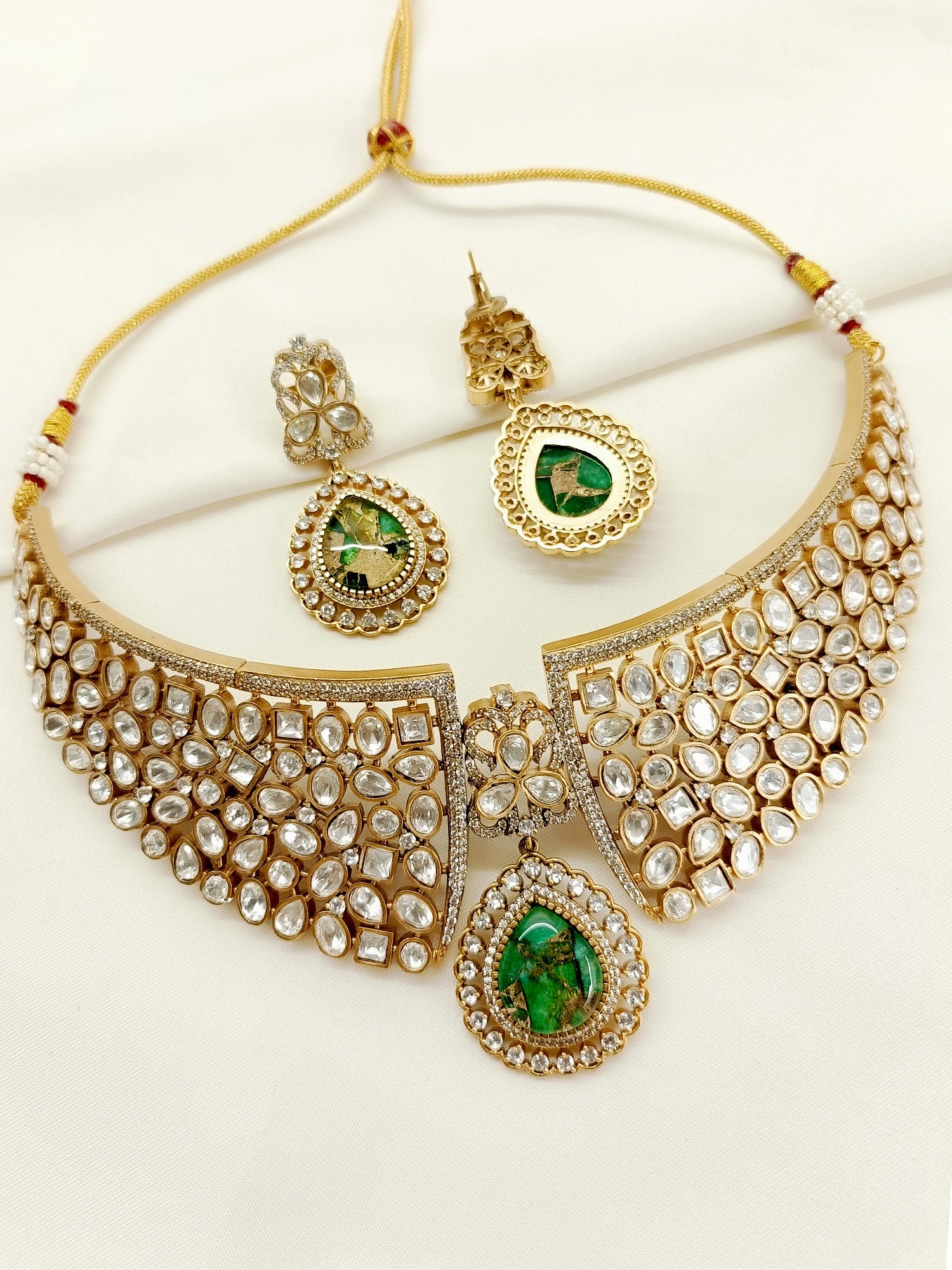 Jeevita Green Kundan Choker Set
