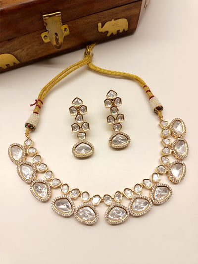 Amora White Kundan Necklace Set