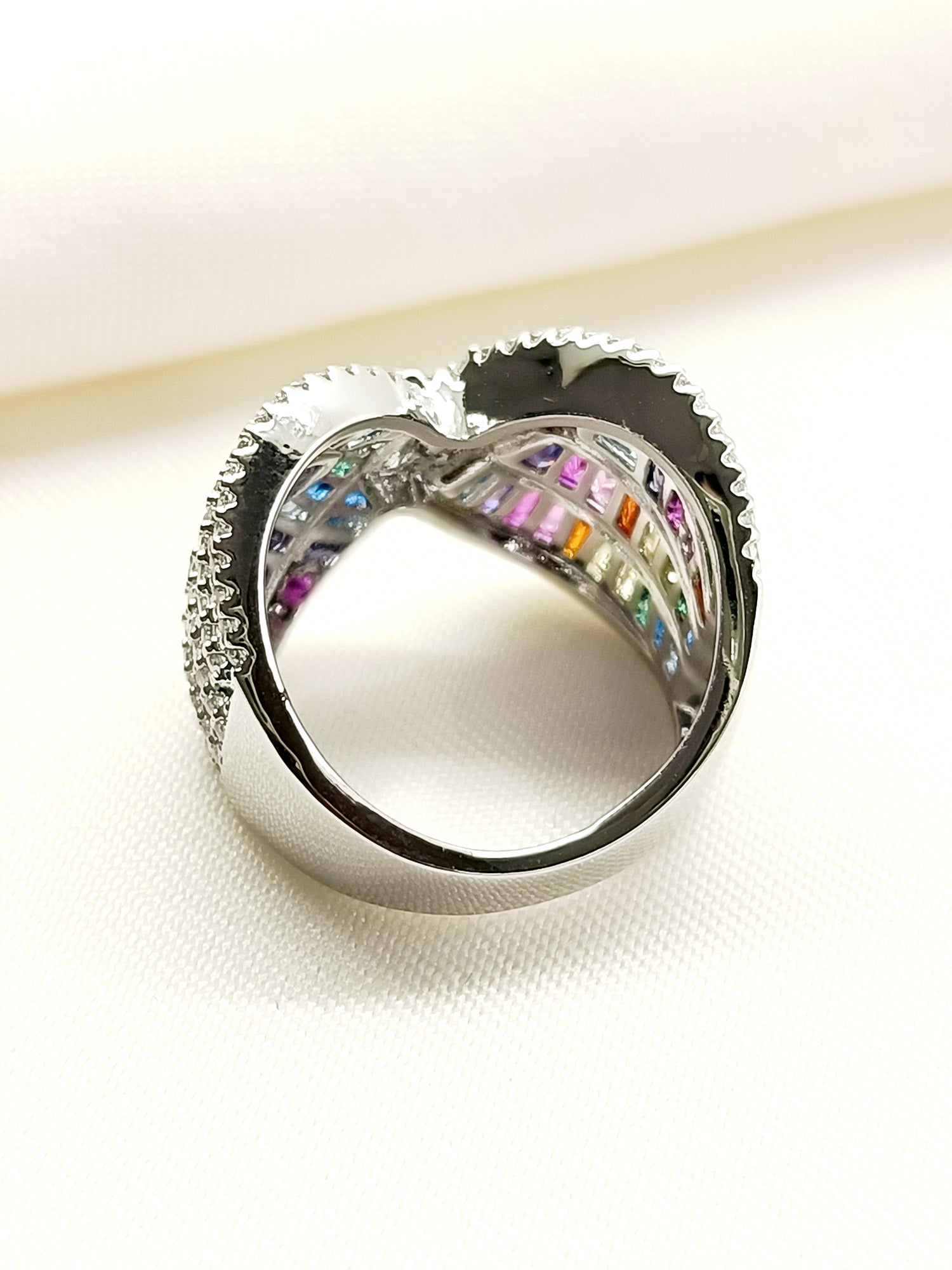 Kavya Multi Colour American Diamond Finger Ring - qivii
