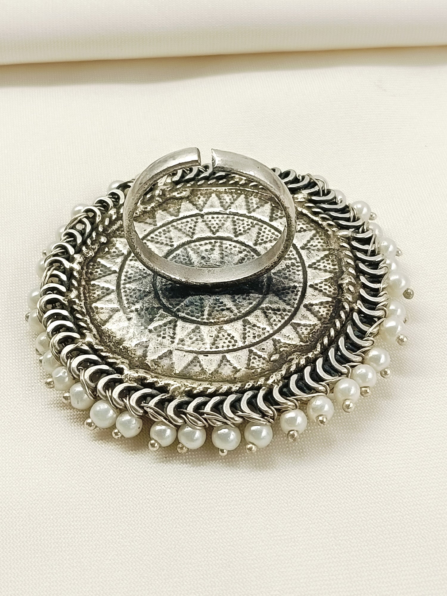 Birch Mint Green Oxidized Finger Ring