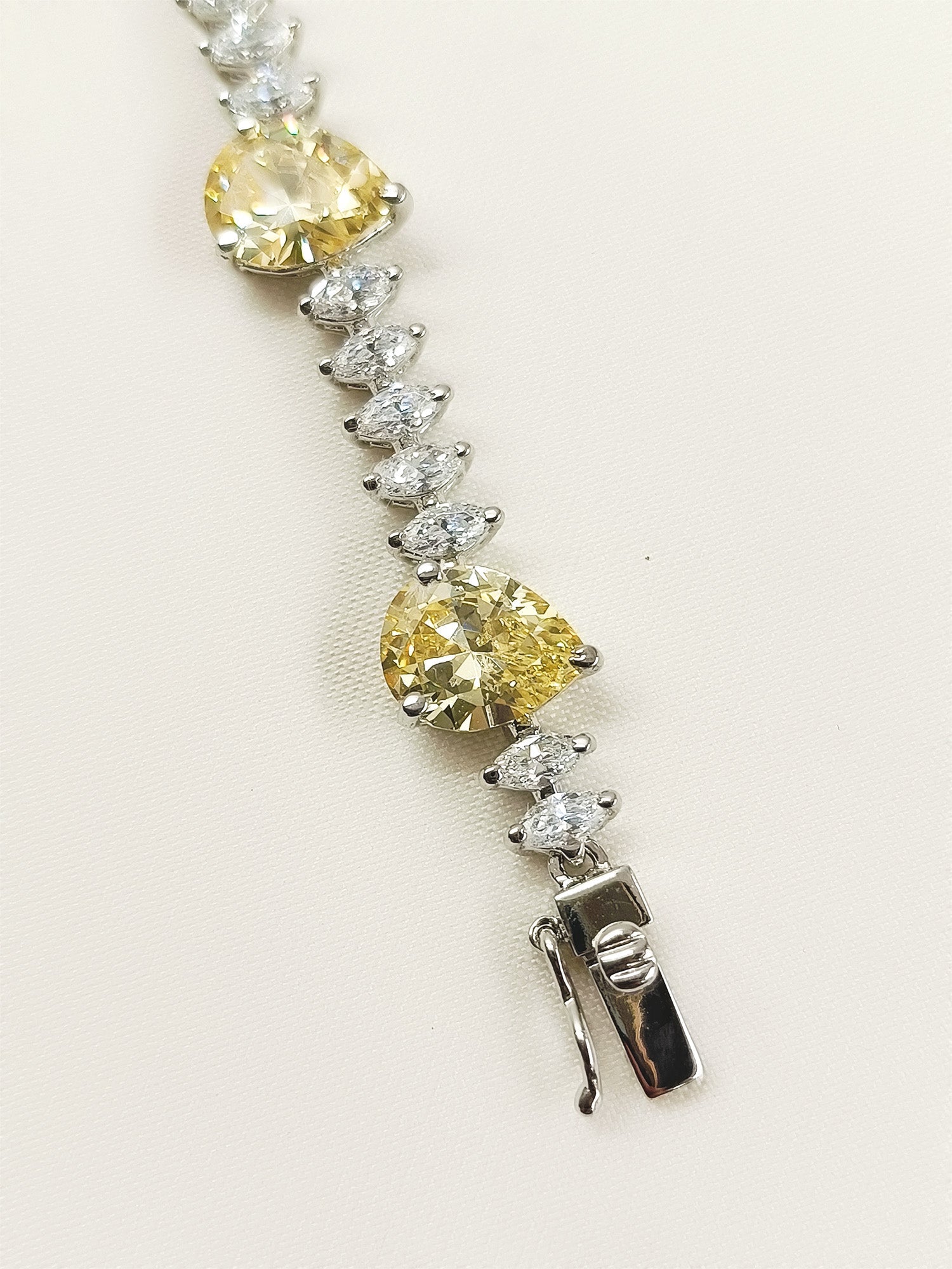 Dhatri Yellow 92.5 Silver Swarovski Stone Bracelet