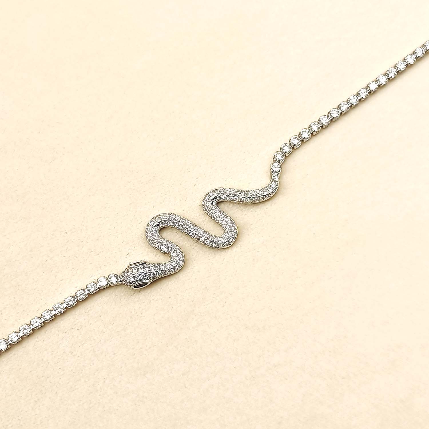 Amira American Diamonds Silver Plated Neck Piece - qivii