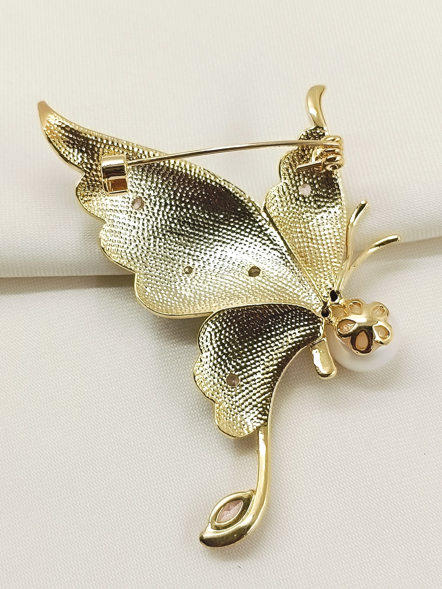 Gianna White Butterfly Brooch