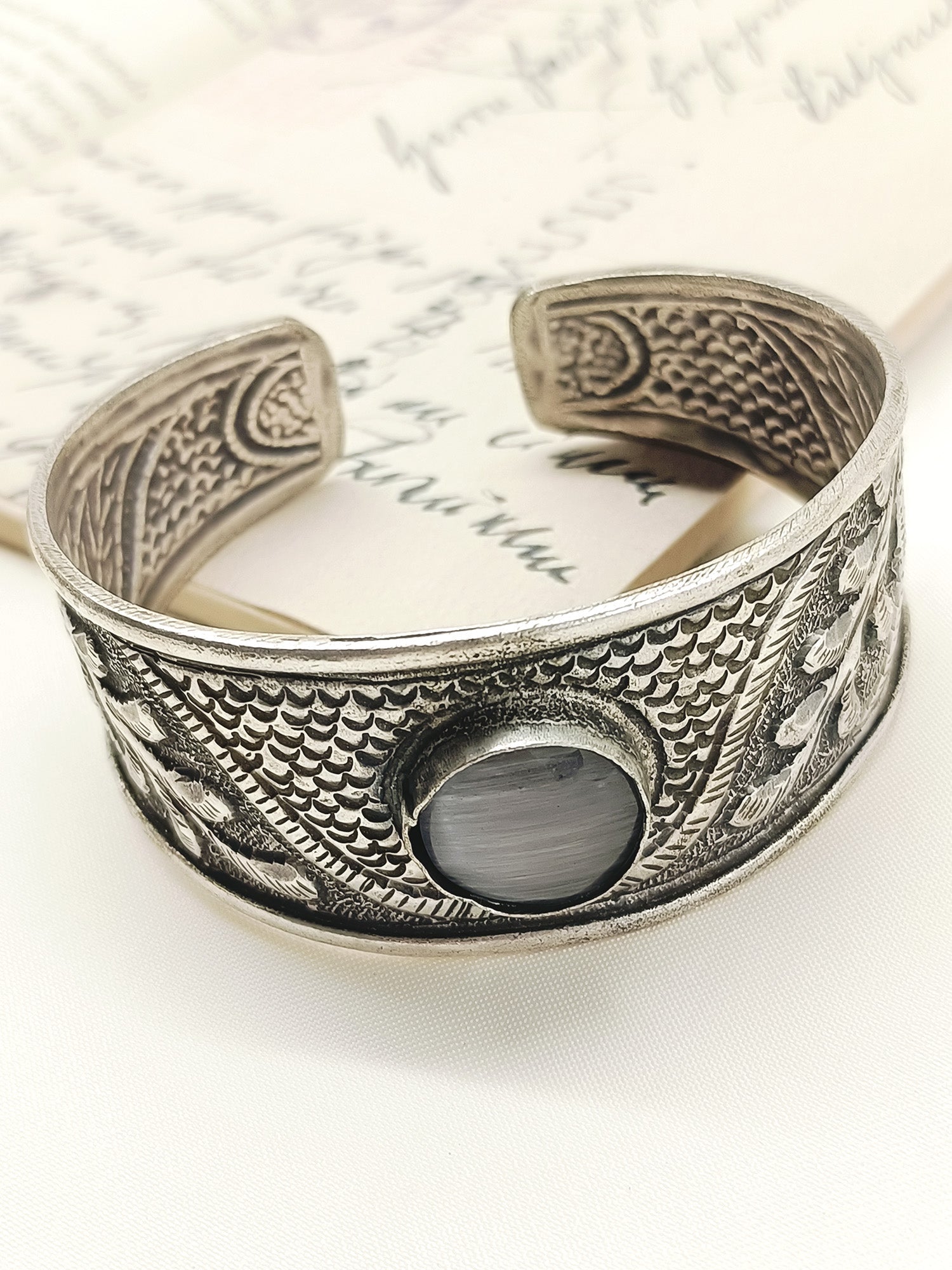 Valkyrie Grey Oxidized Bracelet