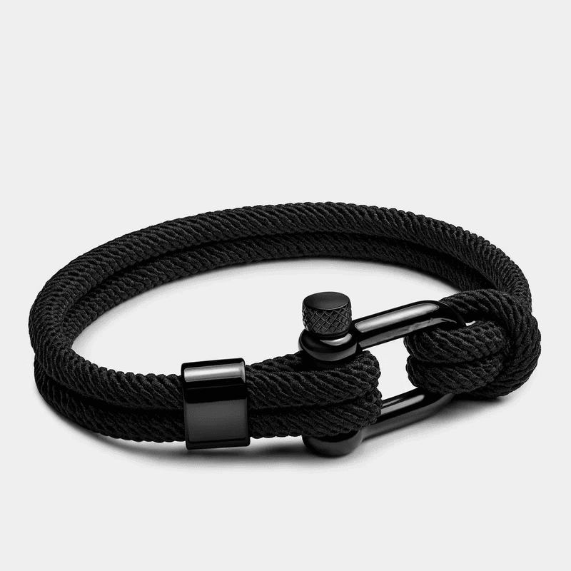 Black Rope Bracelet Malibu - By Qivii