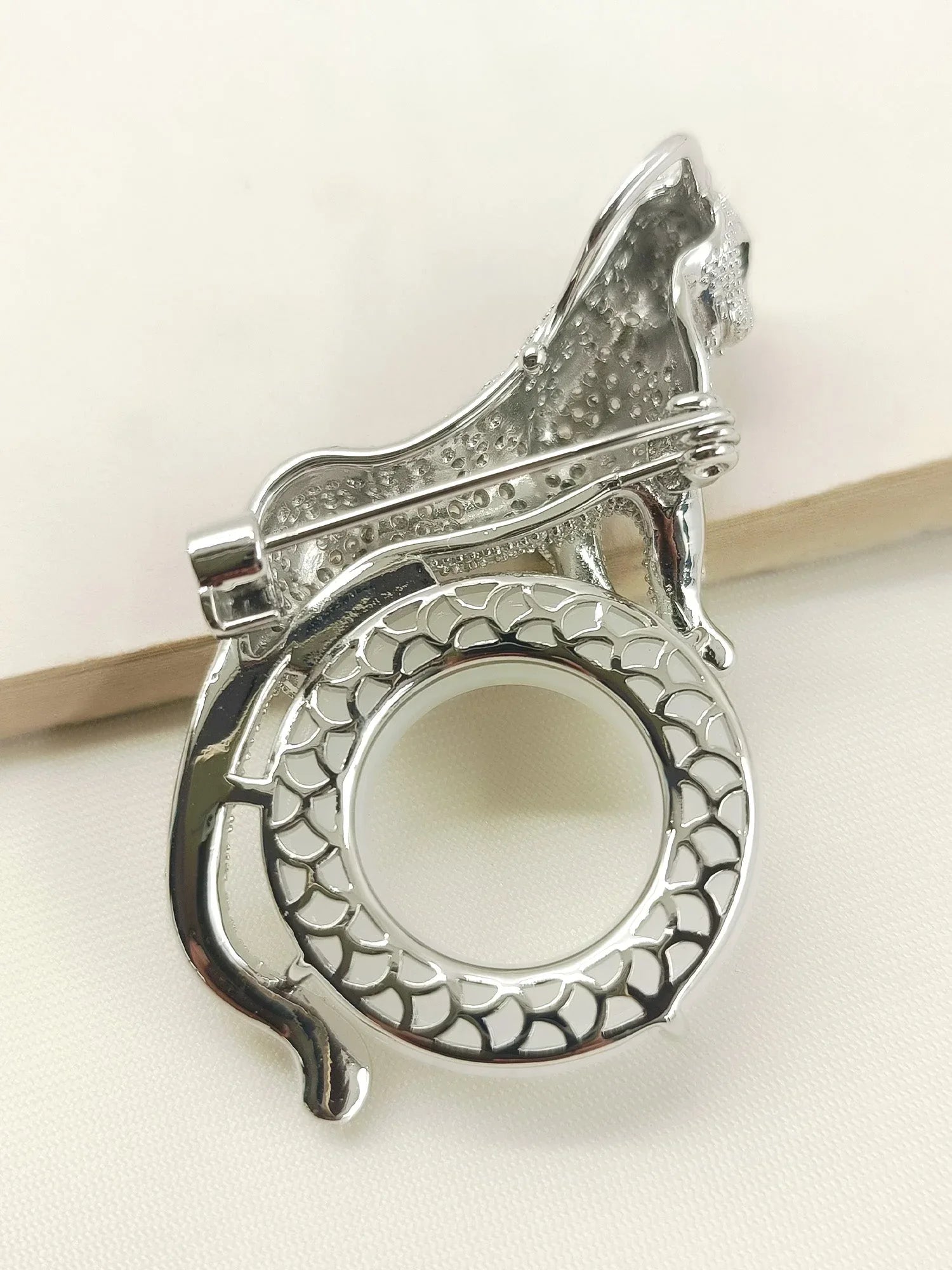 Sakina White Leopard Brooch