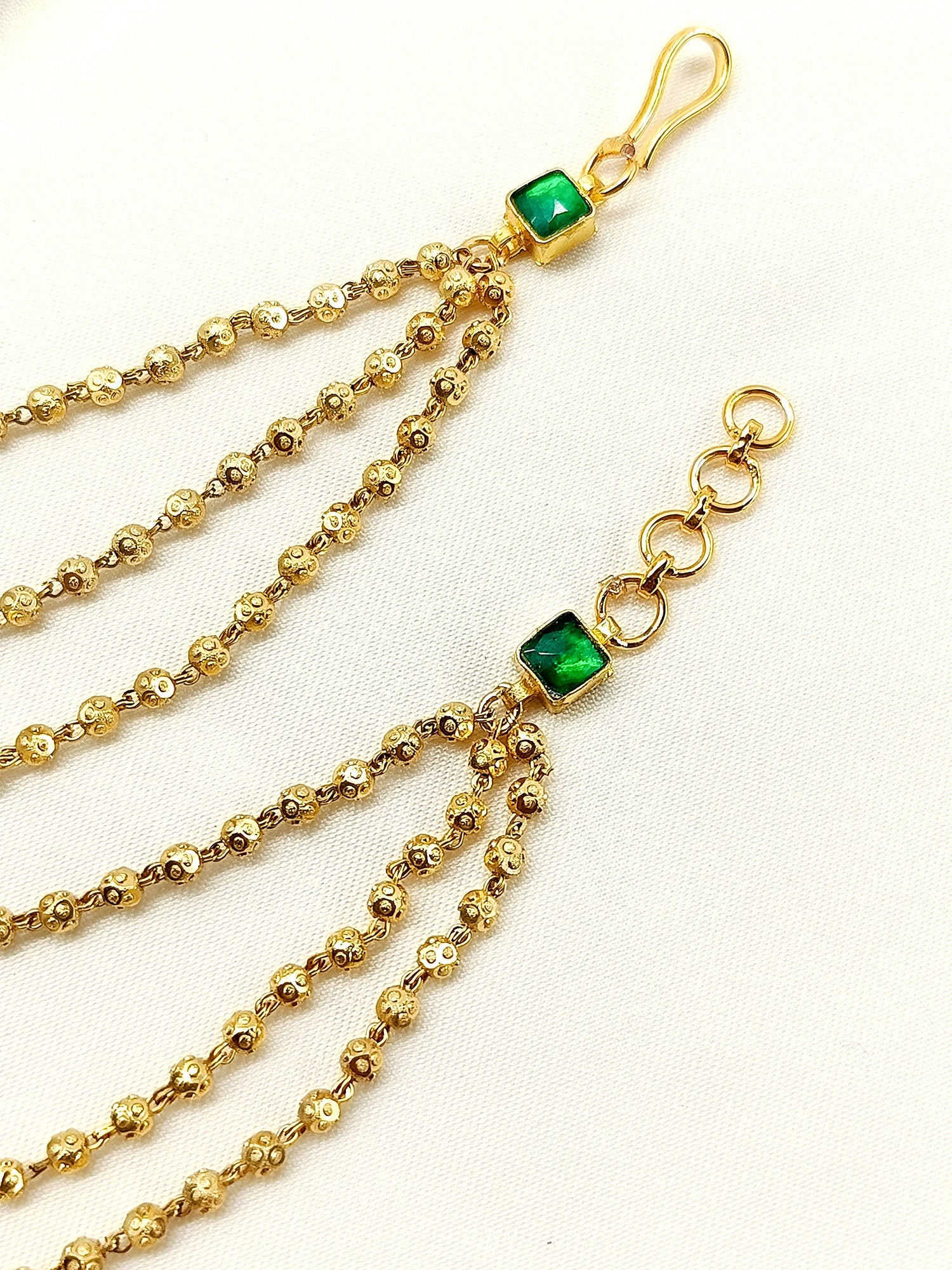 Triambika Green Traditional Ear Chain