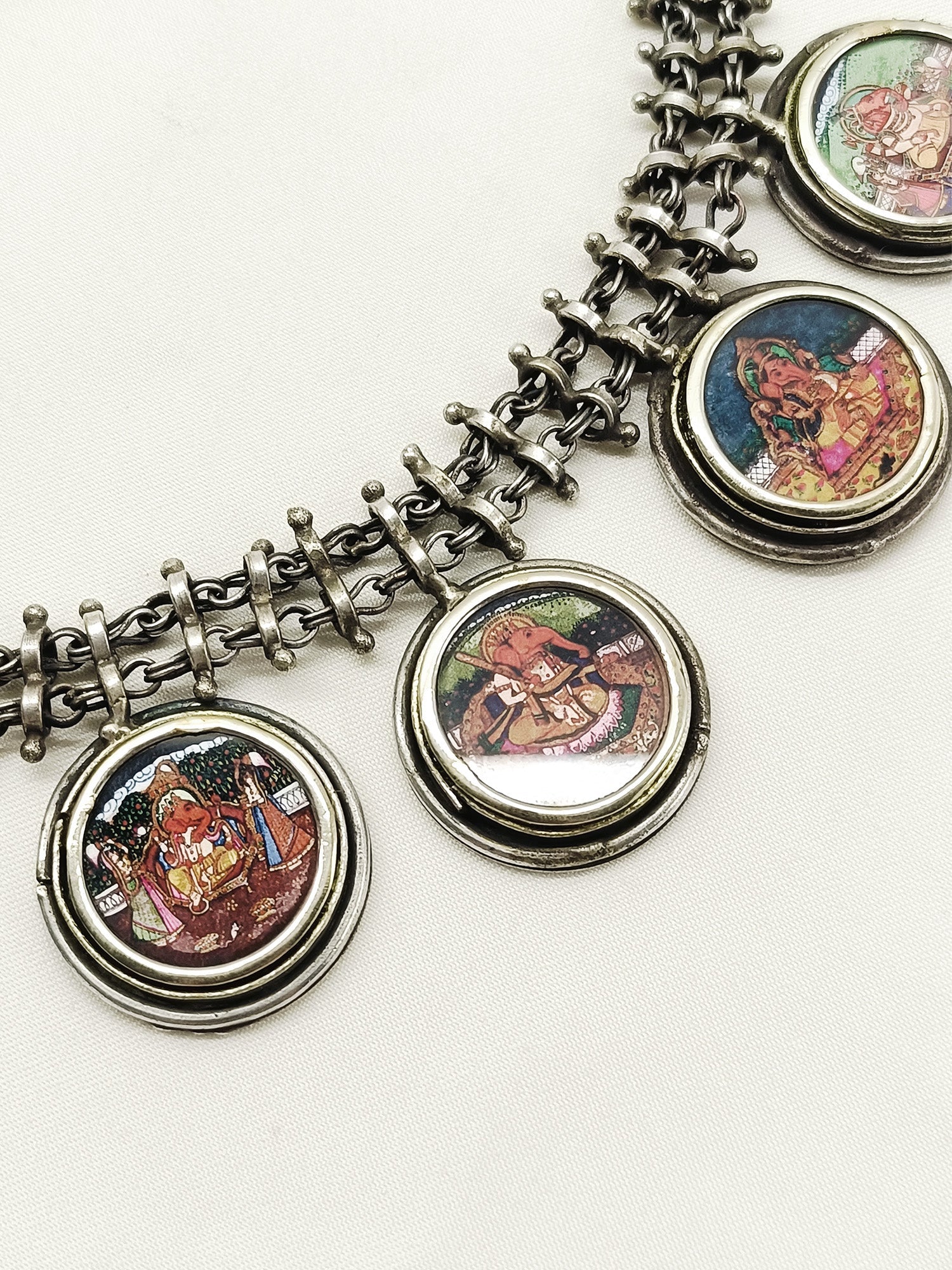 Oviya Multi Colour Oxidized Neckpiece