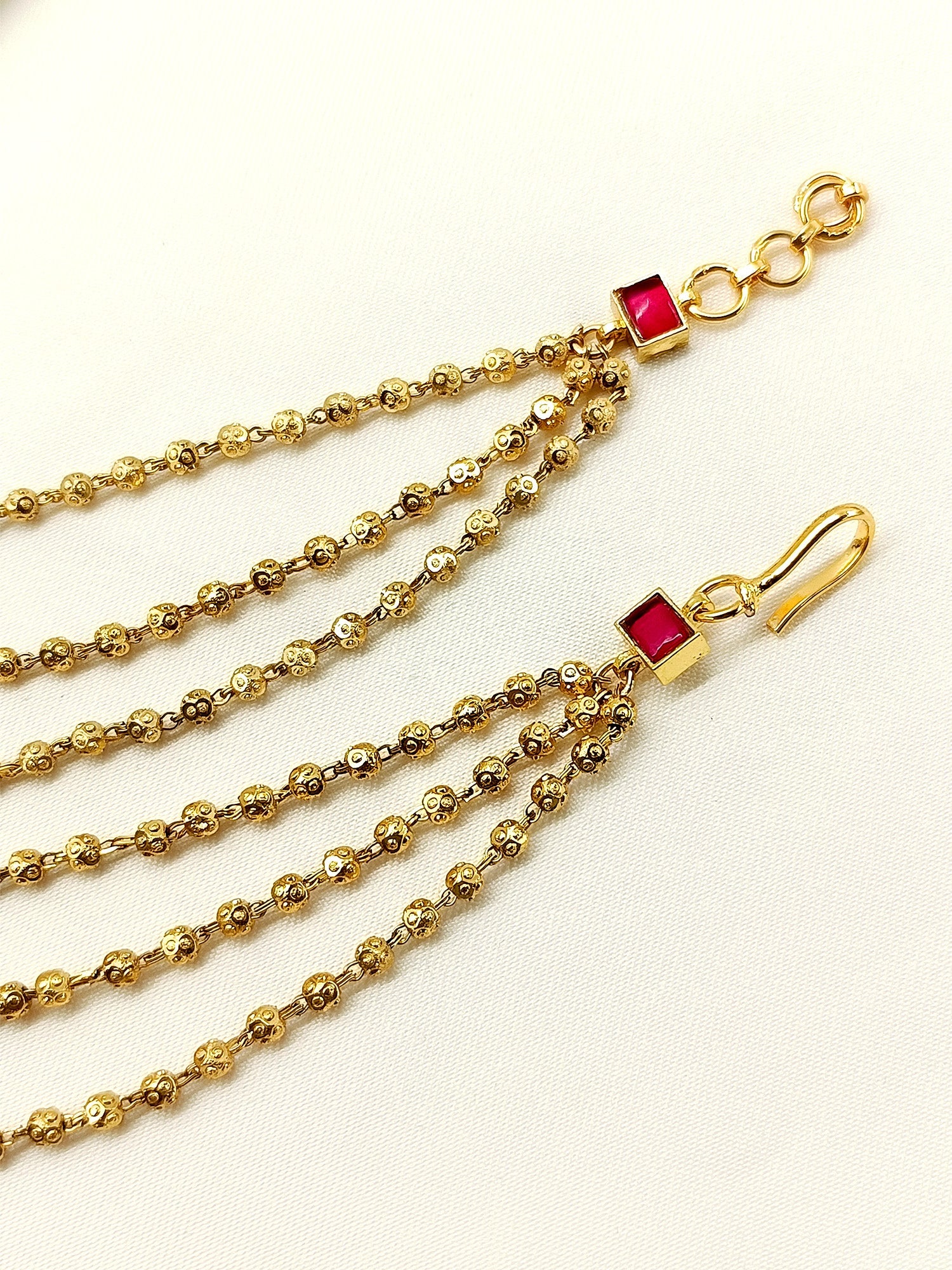 Vidushi Ruby Traditional Ear Chain