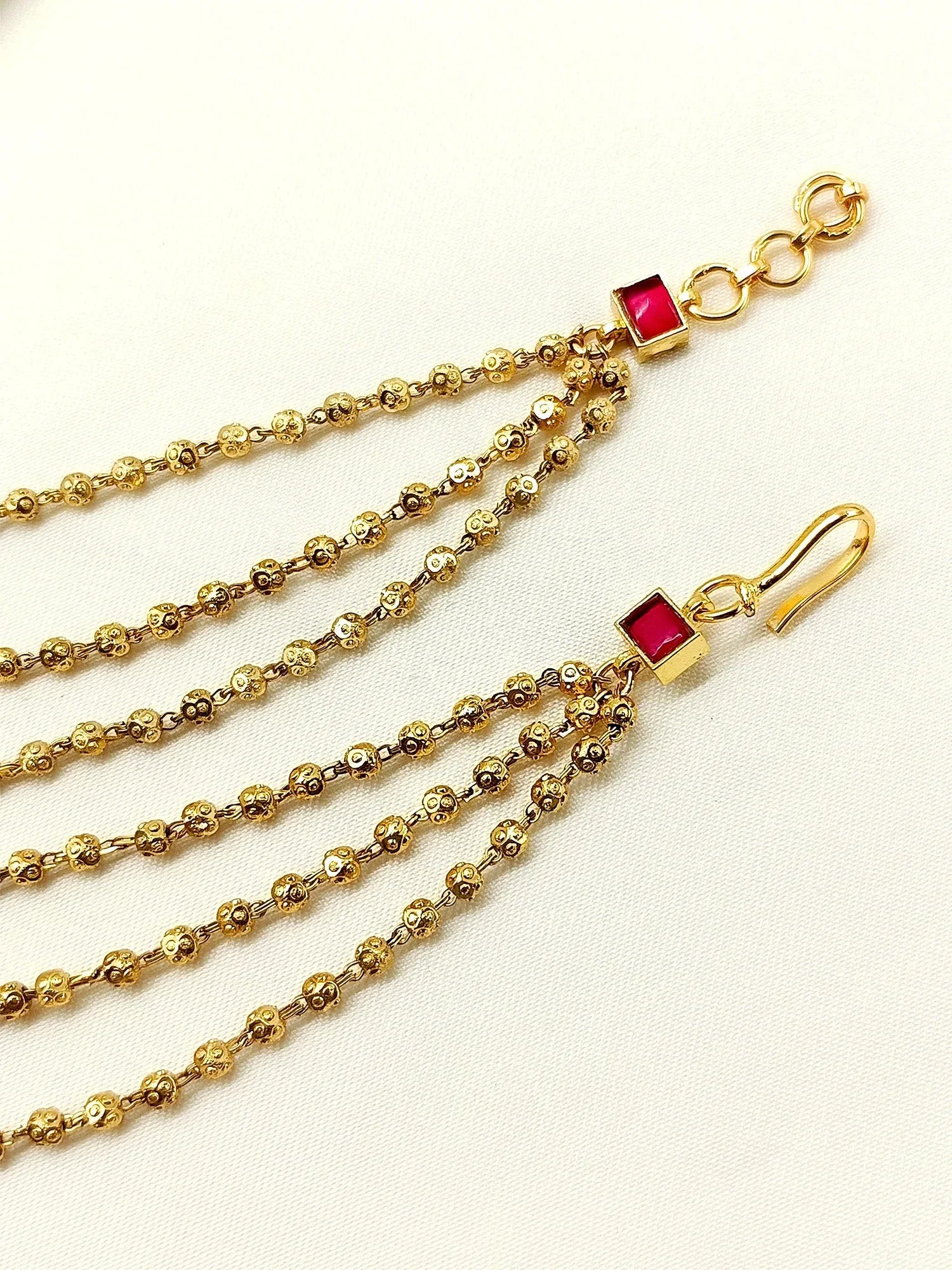 Vidushi Ruby Traditional Ear Chain