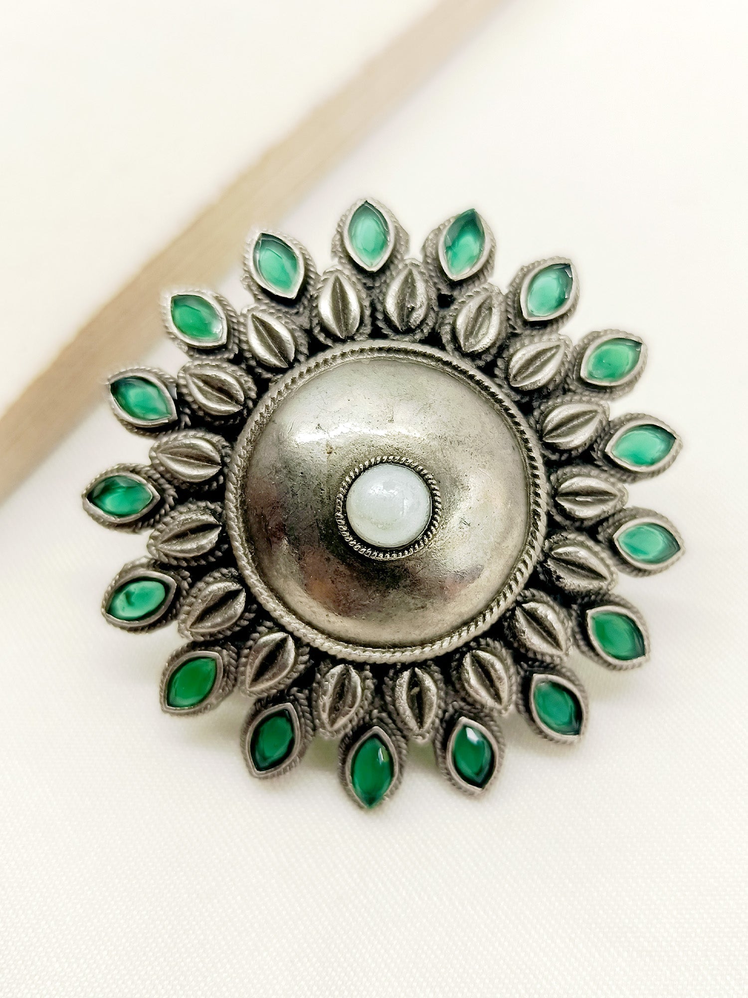 Drimti Oxidized Finger Ring - qivii