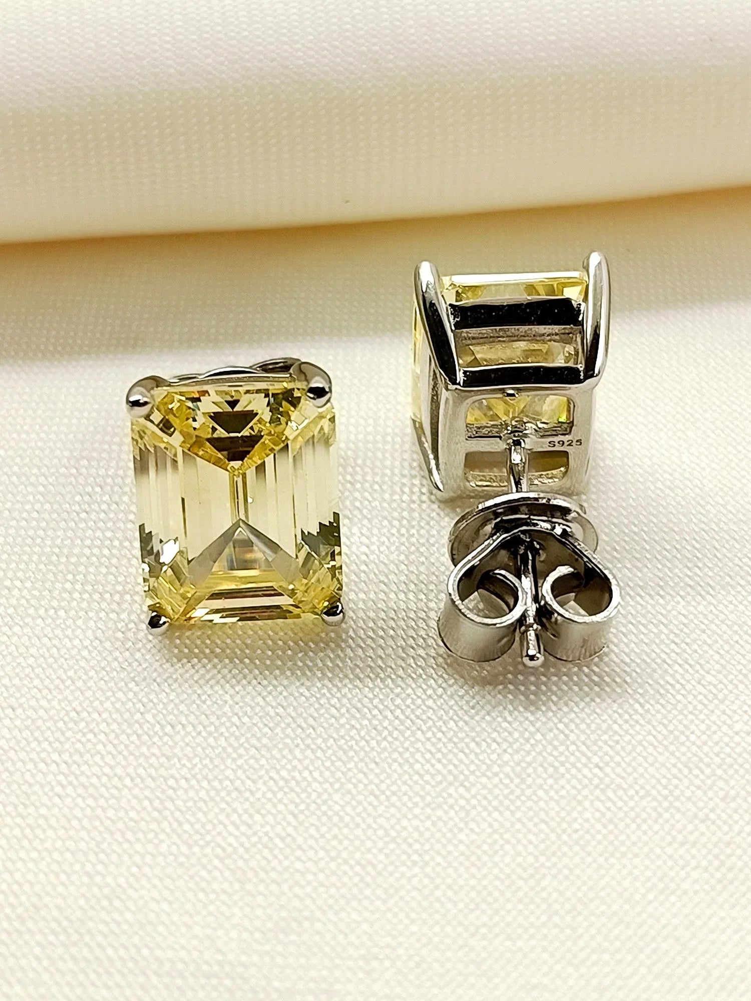 Amaira Yellow 92.5 Silver Swarovski Stone Tops