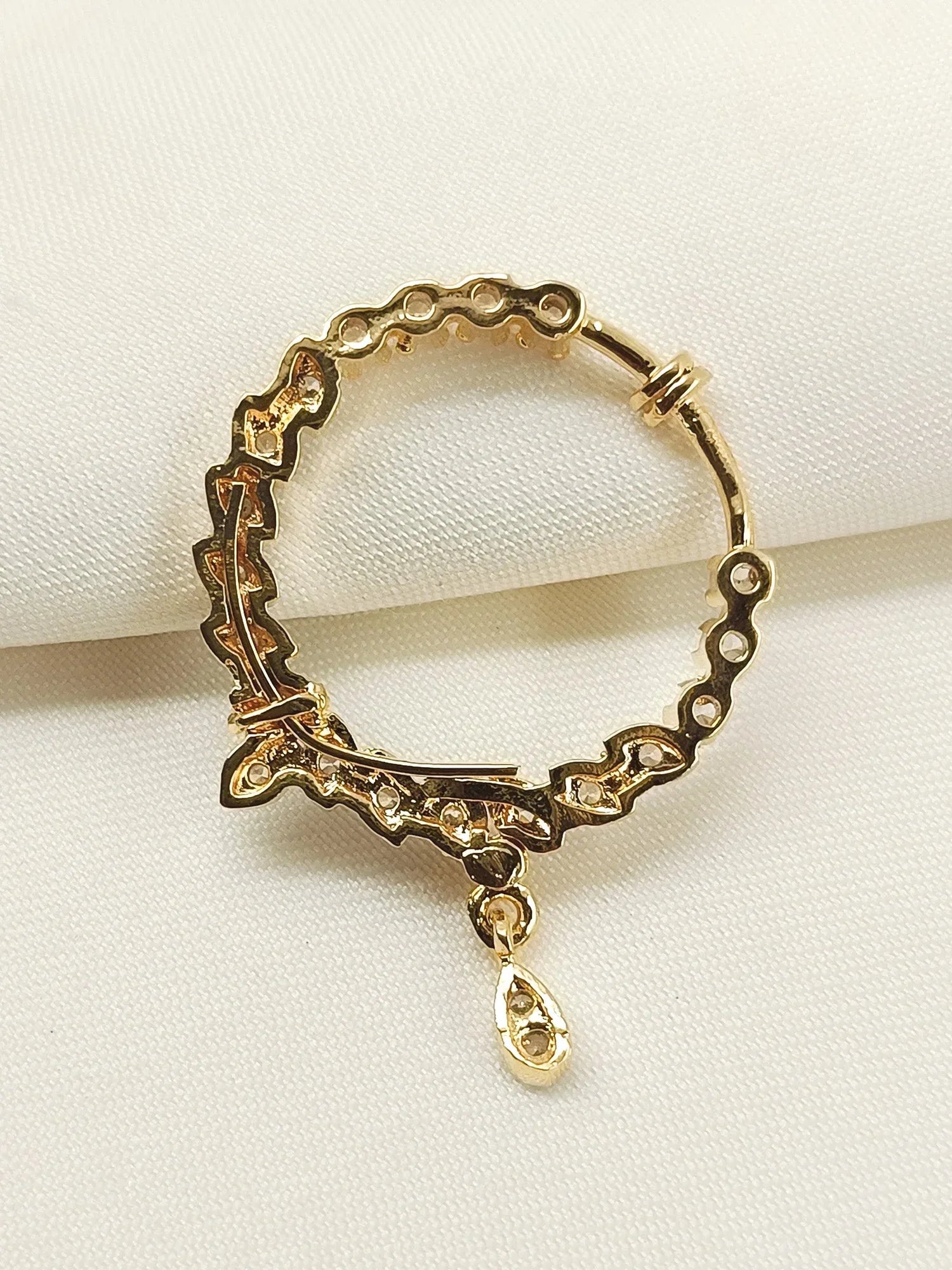 Kesar White American Diamond Nath