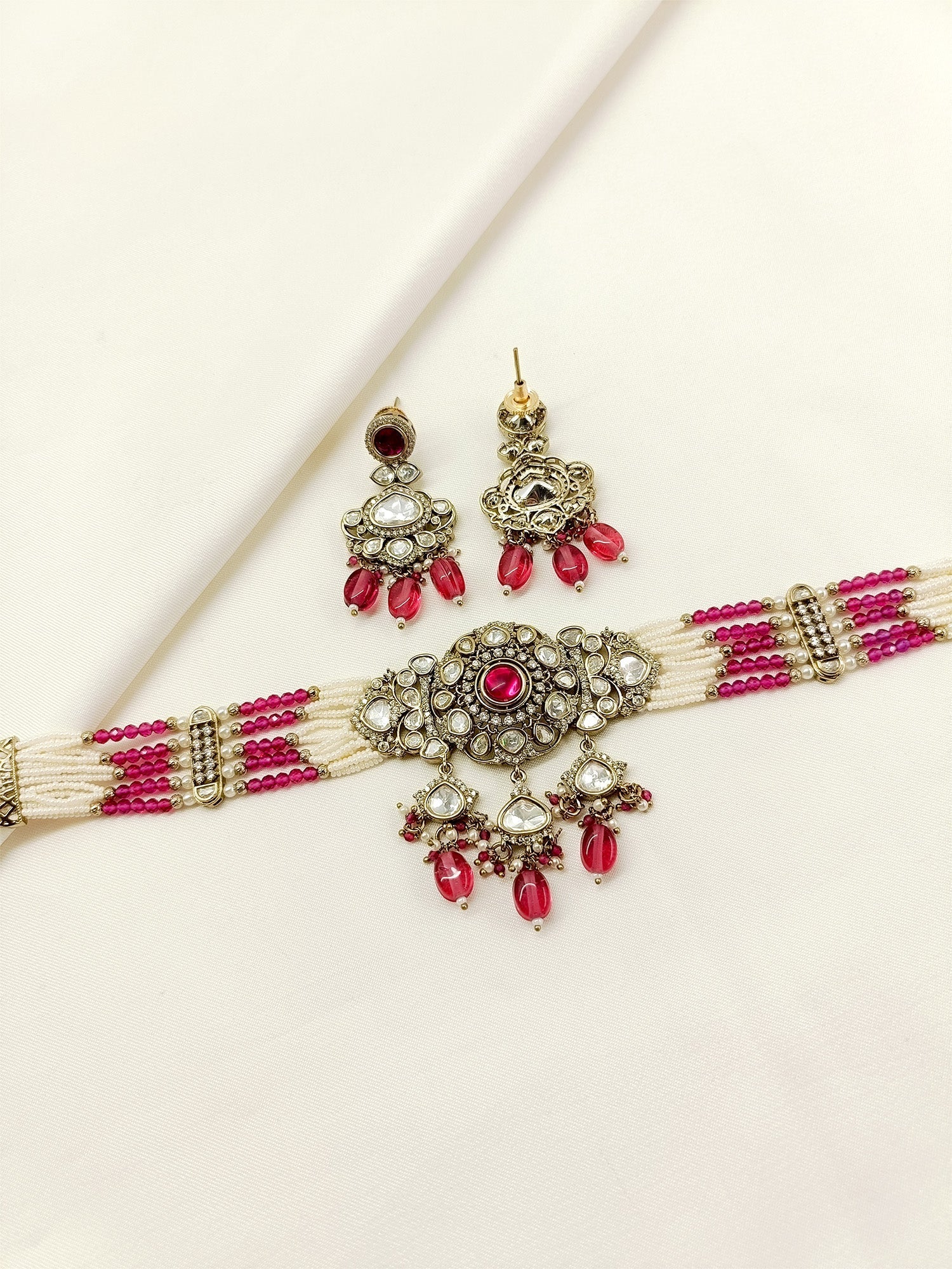Sangeeta Ruby Victorian Choker Set - qivii