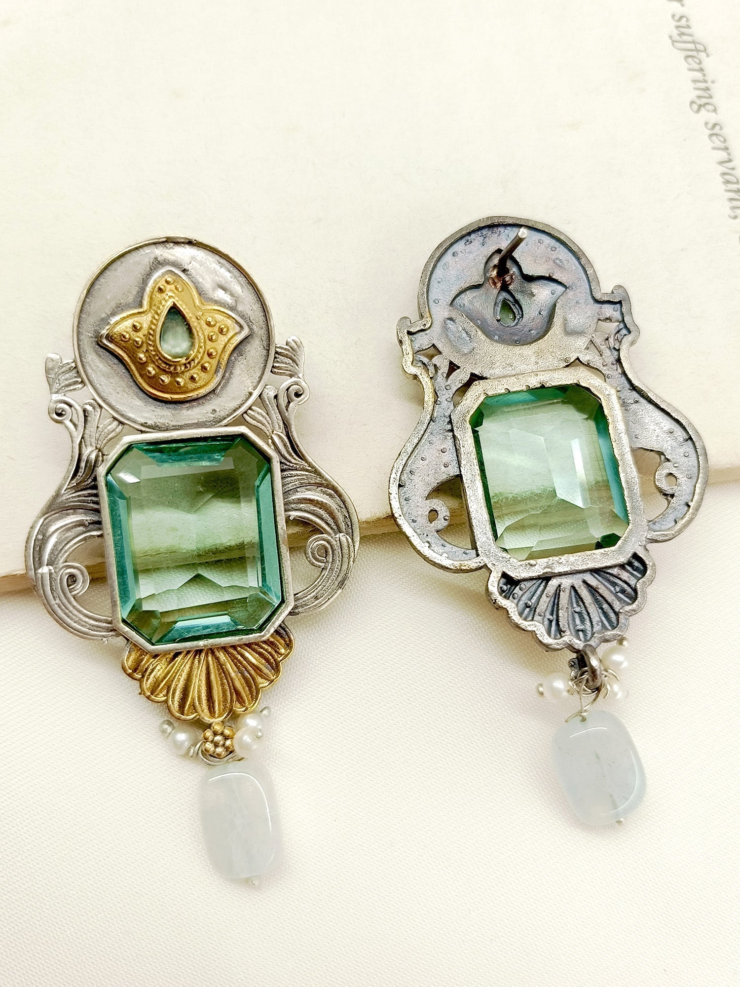 Zuena Aqua Blue Oxidized Earrings - qivii