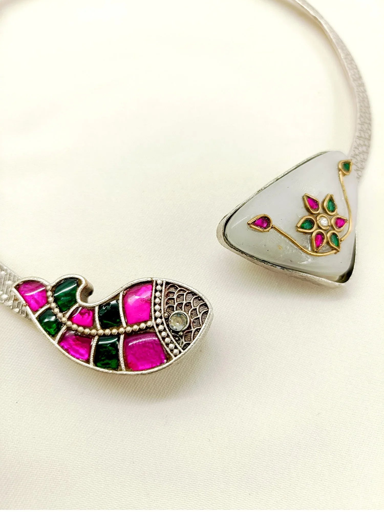 Naveena M & G Fish Oxidized Hasli Style Neckpiece