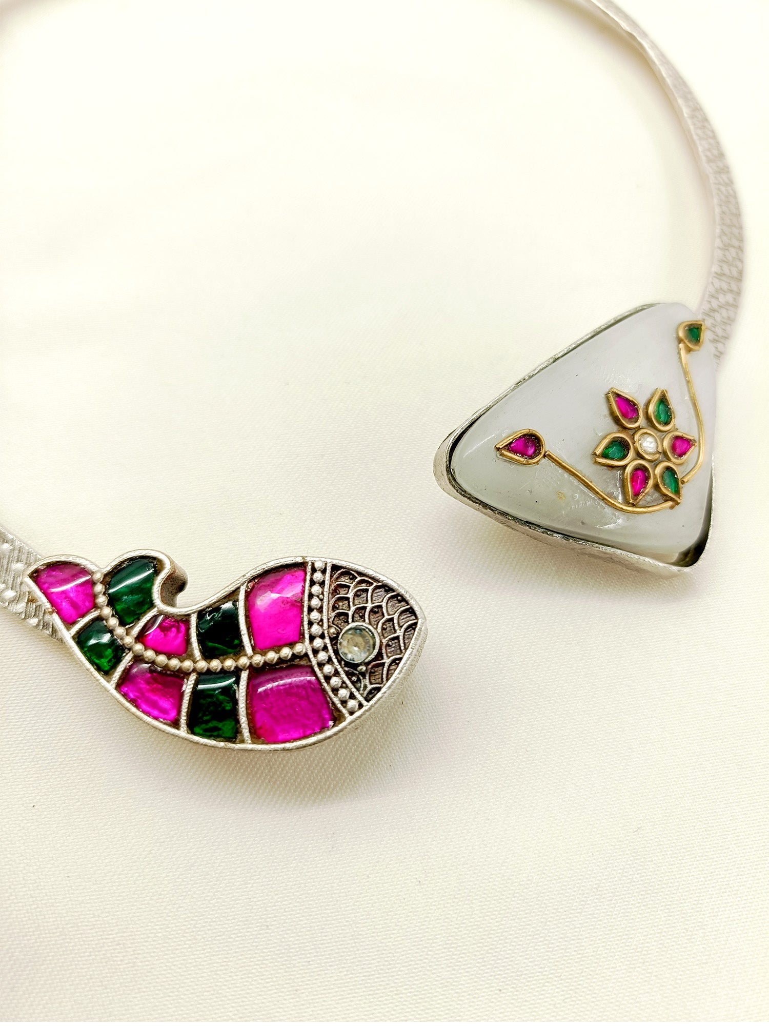 Naveena M & G Fish Oxidized Hasli Style Neckpiece