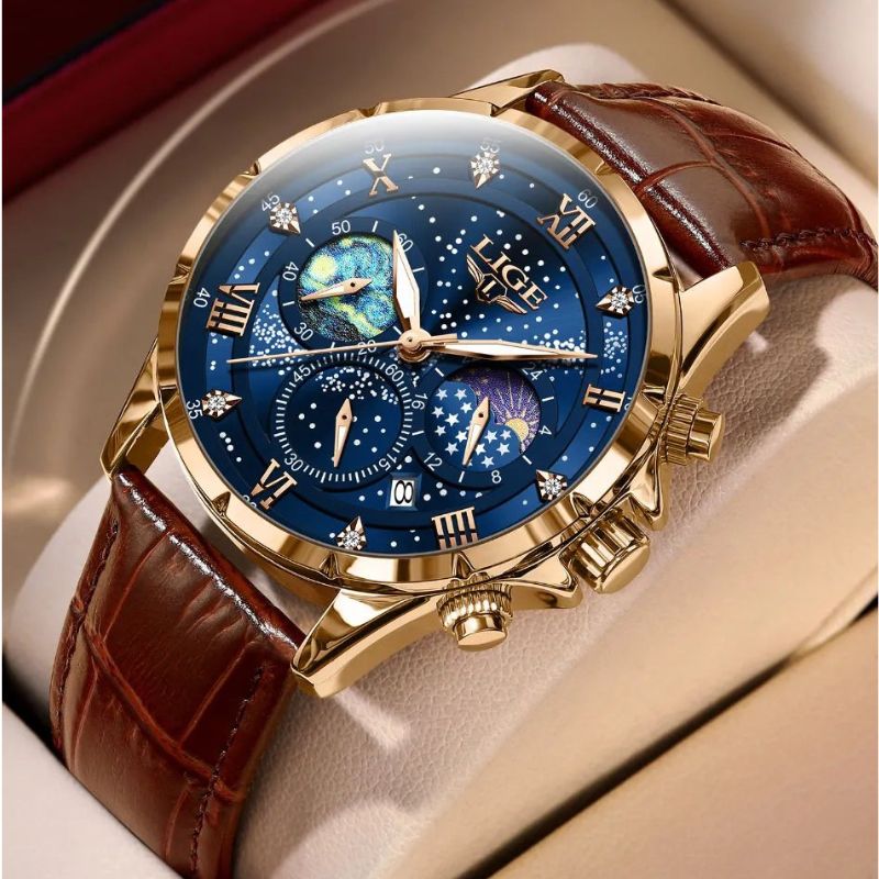 Verfijnde Maanfase Horloge - By Qivii