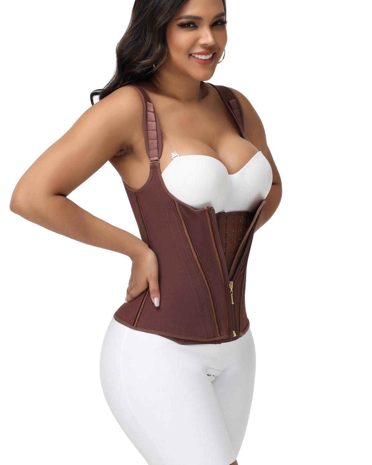 Waist Trainer for Women Body Shaper Corset Vest Tank Top with Steel Bones - By Qivii