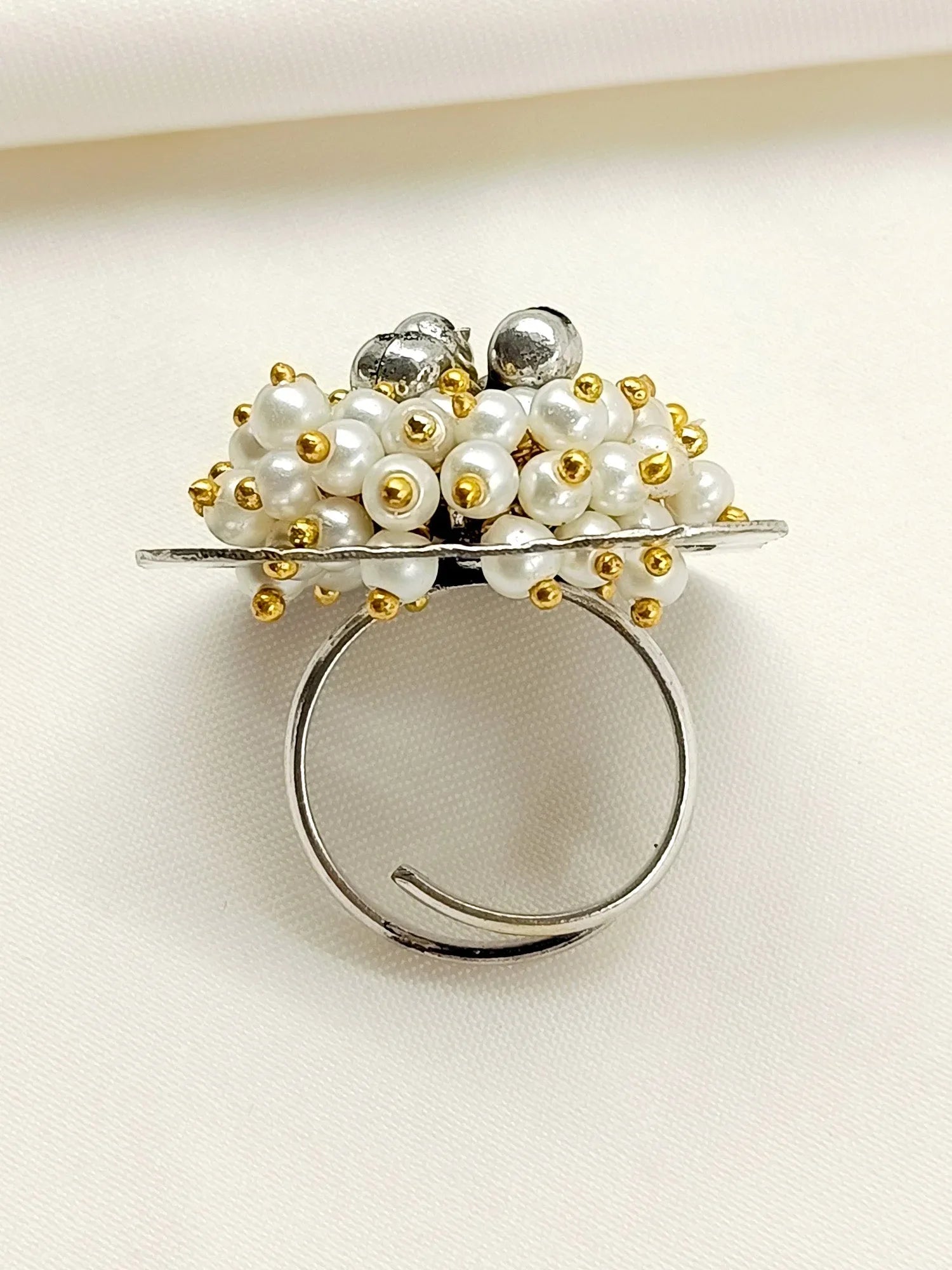 Edha White Pearl Men's Finger Ring