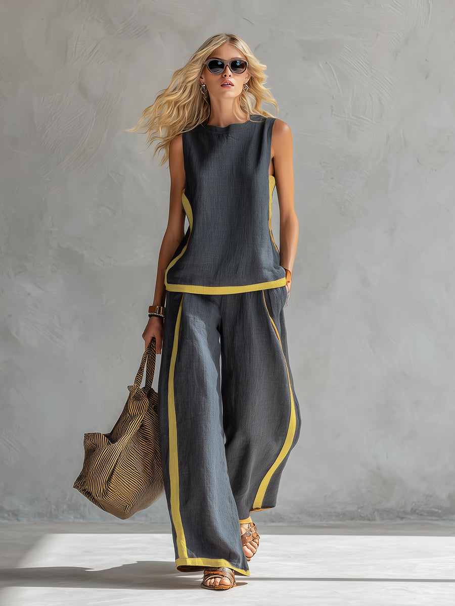 Marlene | Elegant Wide Leg Two Piece Summer Set by Qivii